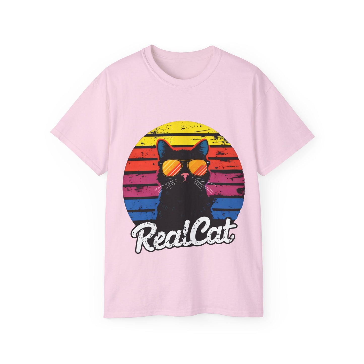 Cute Funny Cartoon Real Cat Unisex Organic T-Shirt