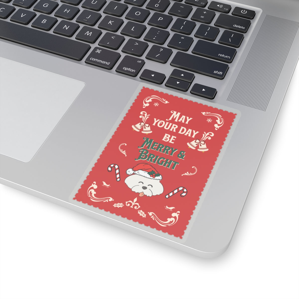 May Your Day be Merry and Bright Christmas Dog Kiss-cut Stickers