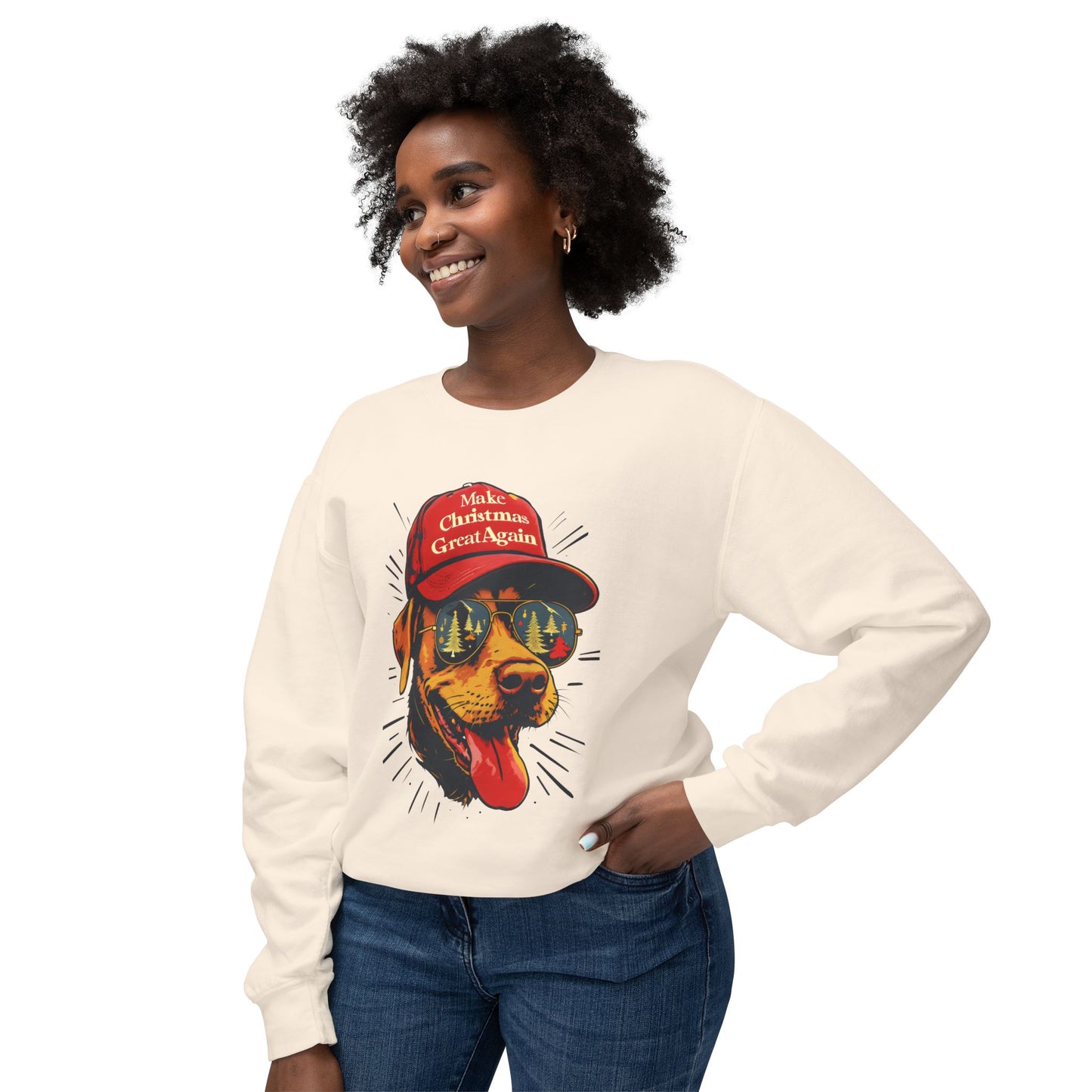 Funny Make Christmas Great Again Dog Lover Sweatshirt