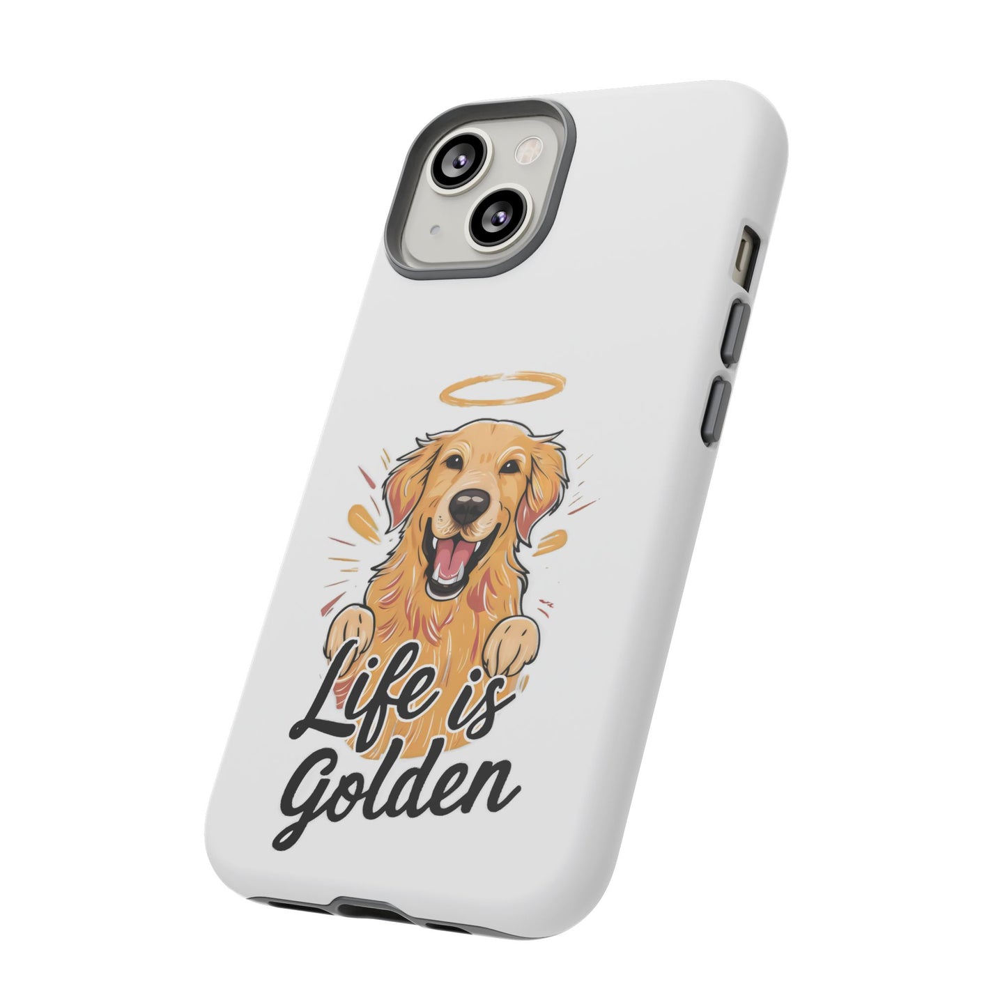 Cute Dog Cartoon Life is Golden iPhone Tough Cases