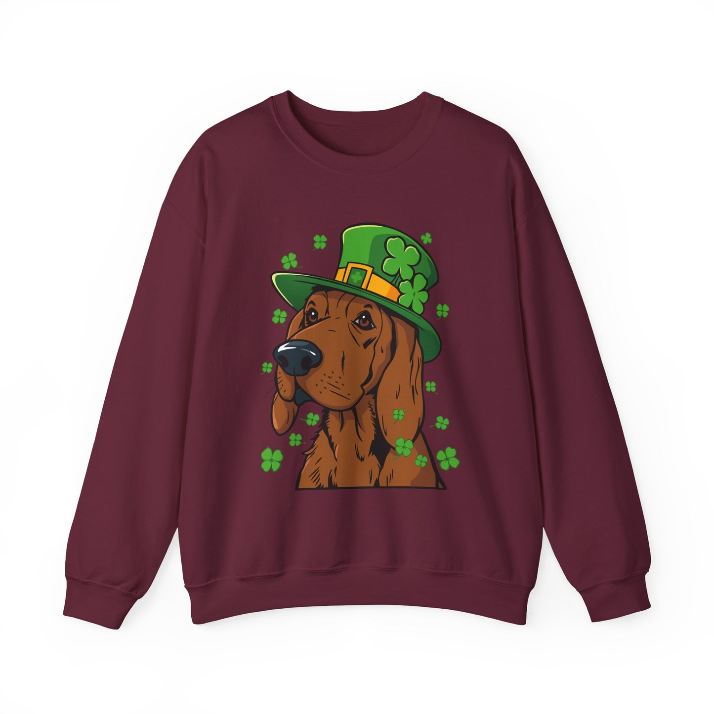 Cute Cartoon Shamrock Bloodhound St Patrick's Day Sweatshirt