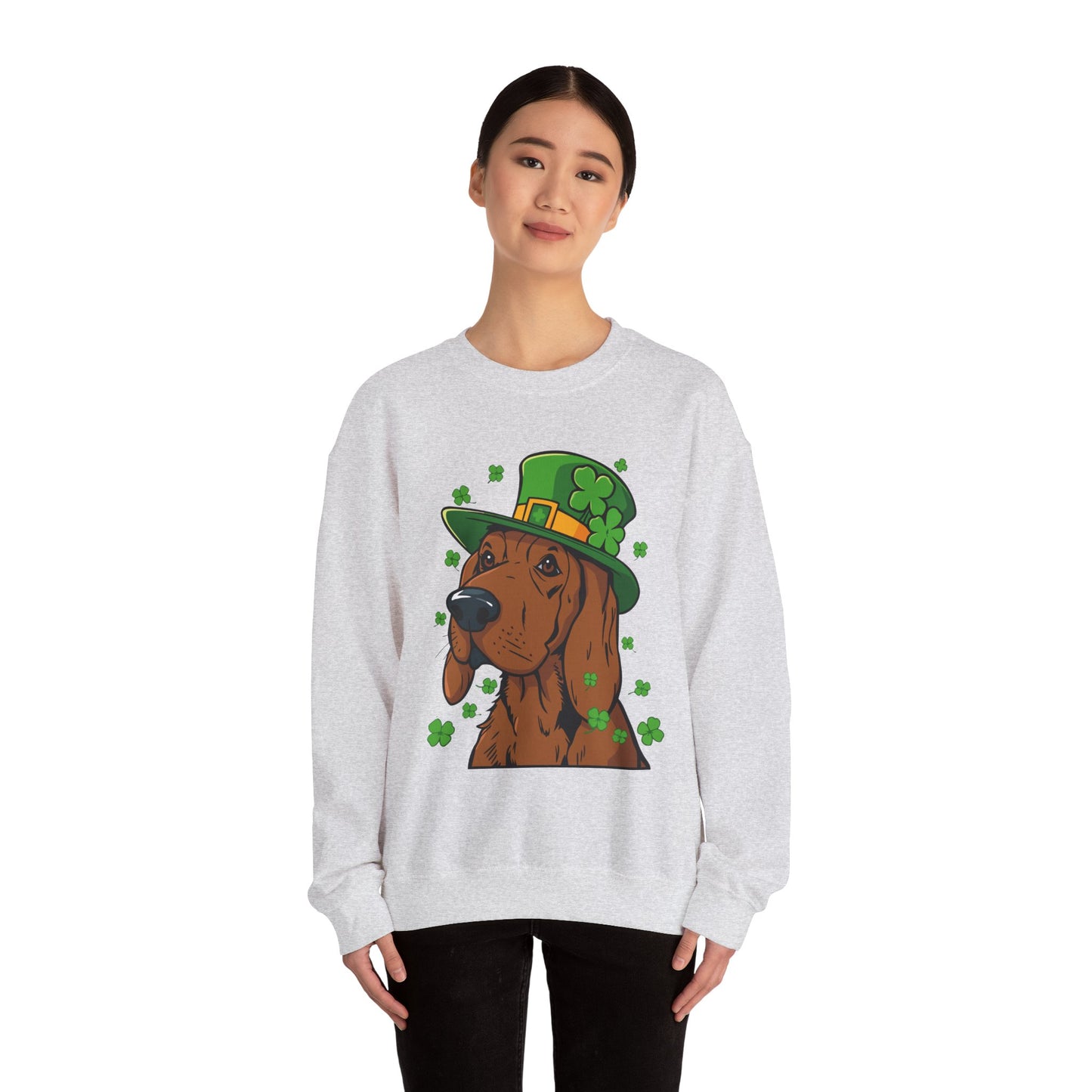 Cute Cartoon Shamrock Bloodhound St Patrick's Day Sweatshirt