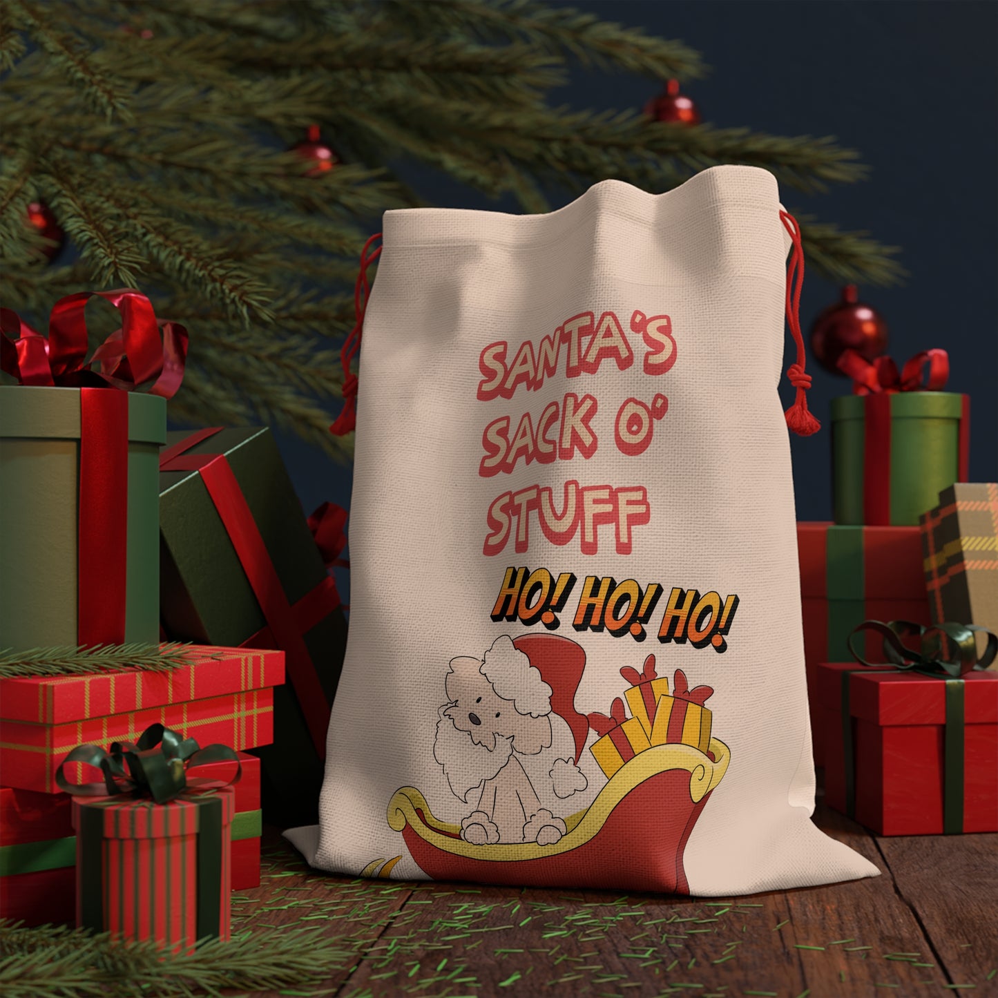 Santa's Sack O' Stuff Dog Lover Gift Bag