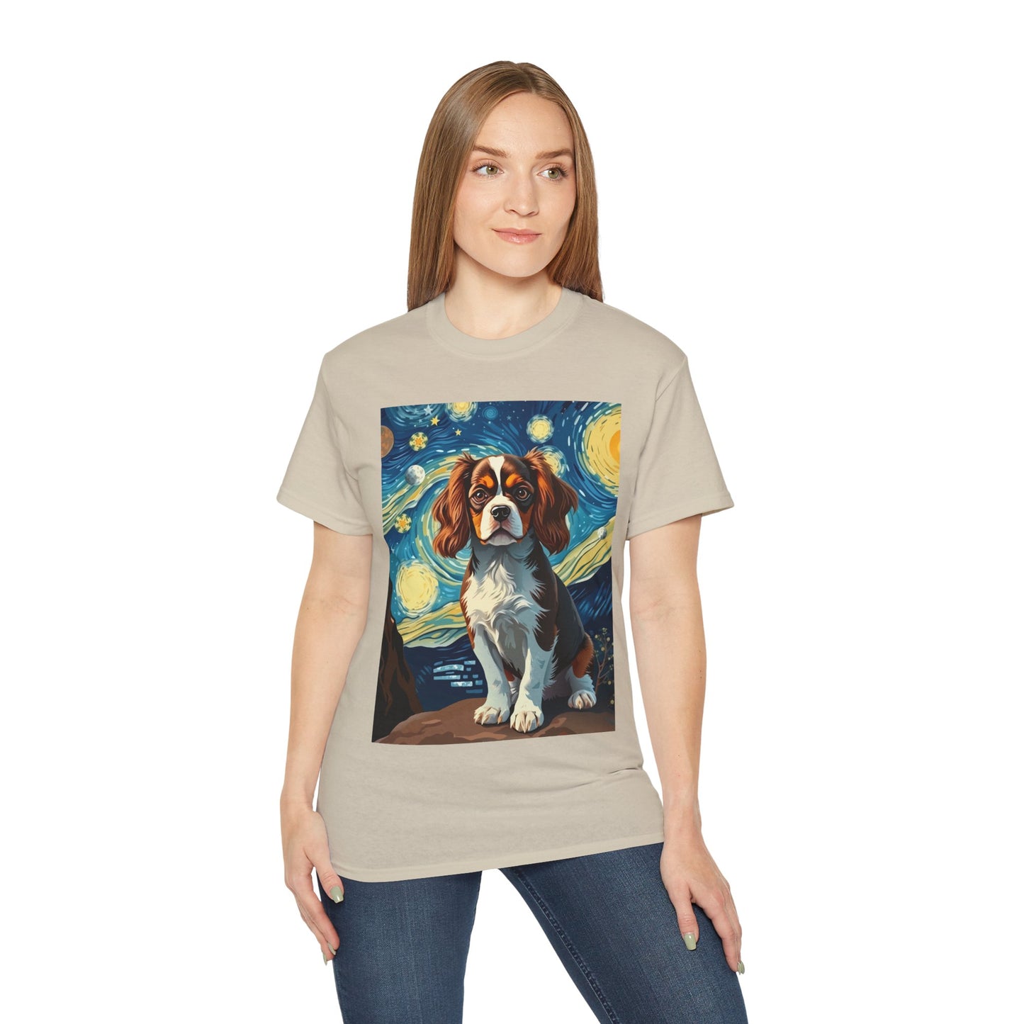 Starry Night Cavalier King Charles Spaniel Organic Tee