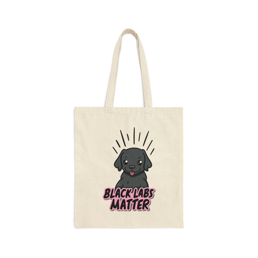 Cute Black Labs Matter Cotton Canvas Tote Bag