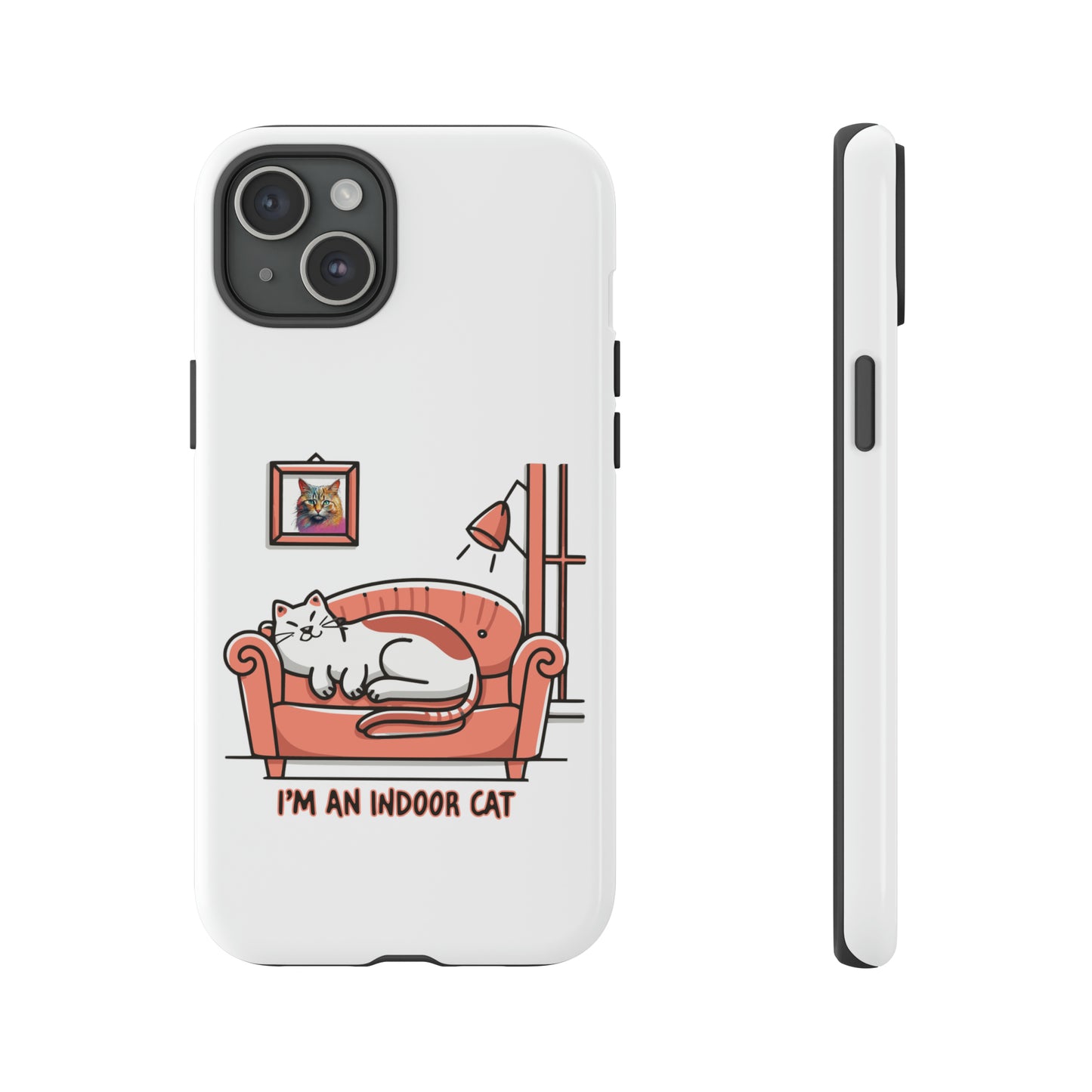 Cute Funny I'm an Indoor Cat Meme Cartoon iPhone Tough Cases