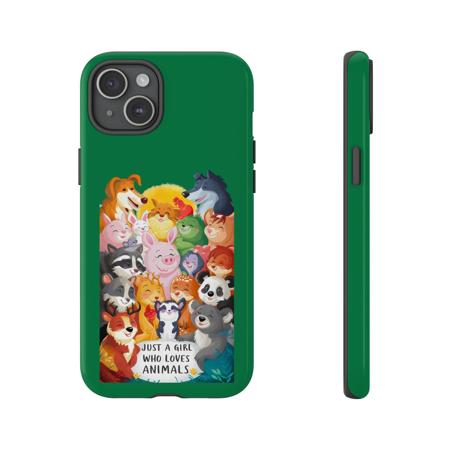 Cute Cartoon Just a Girl Who Loves Animals iPhone Tough Cases