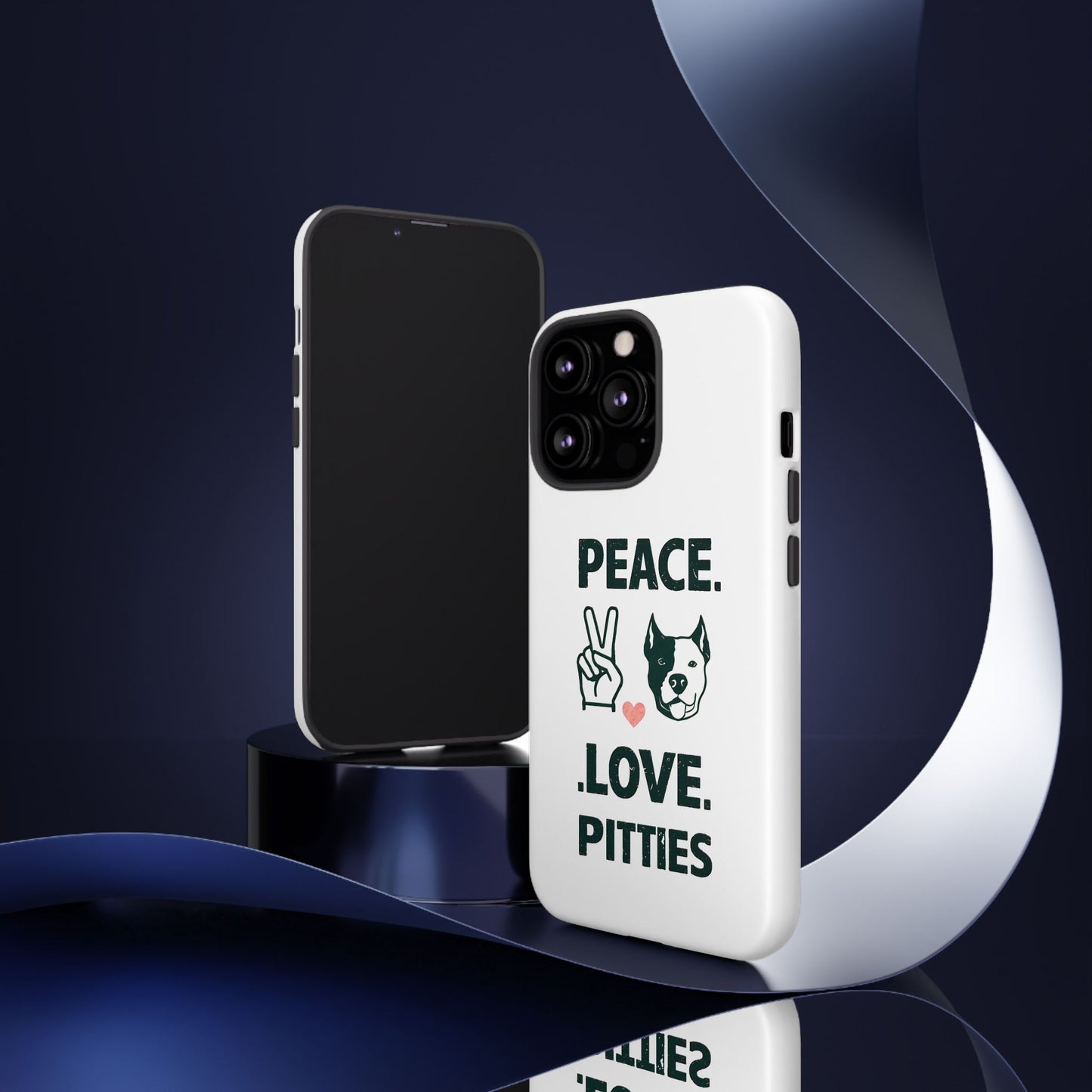 Cute Dog Cartoon Peace Love Pitties iPhone Tough Cases