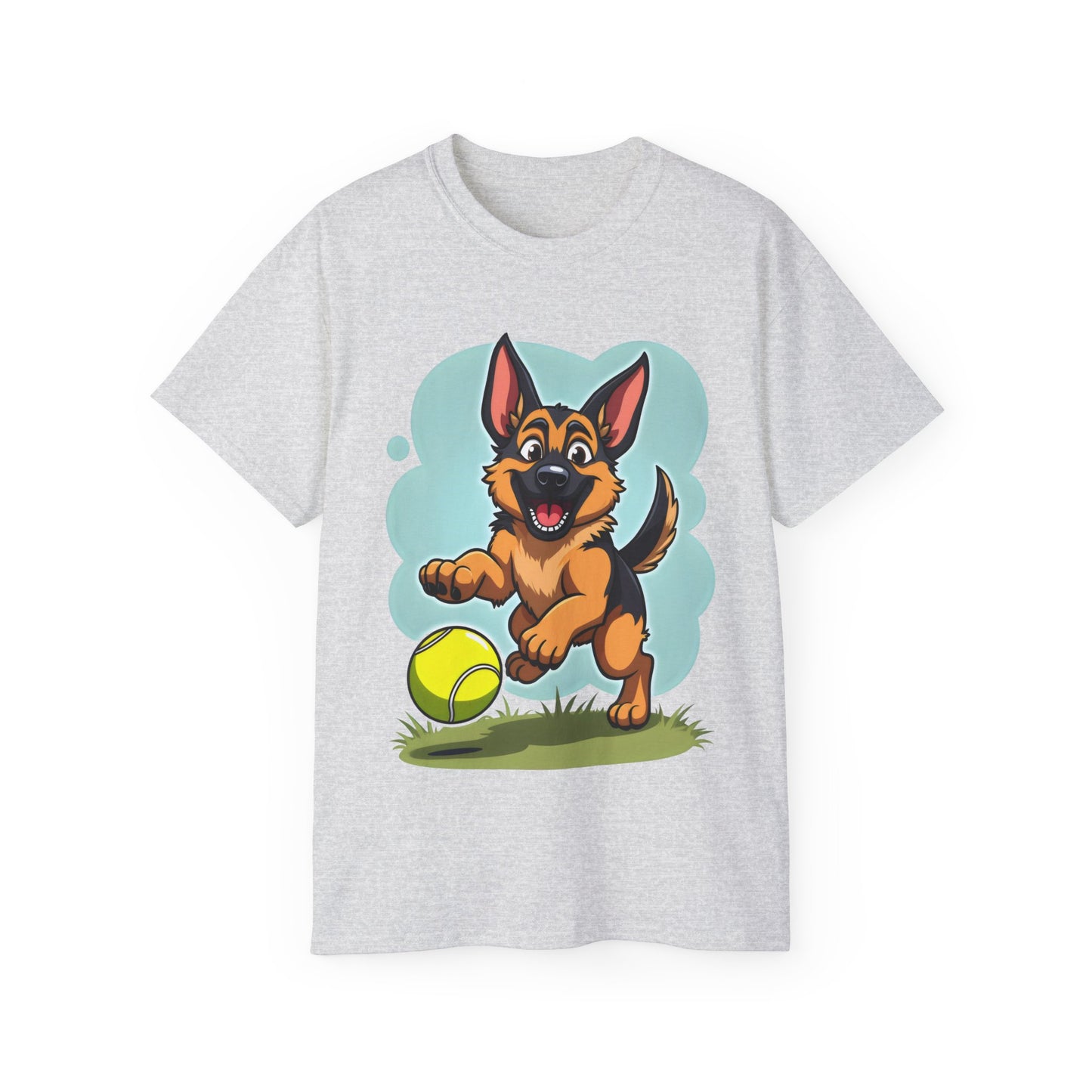 Cute Dog Cartoon German Shepherd Organic T-Shirt