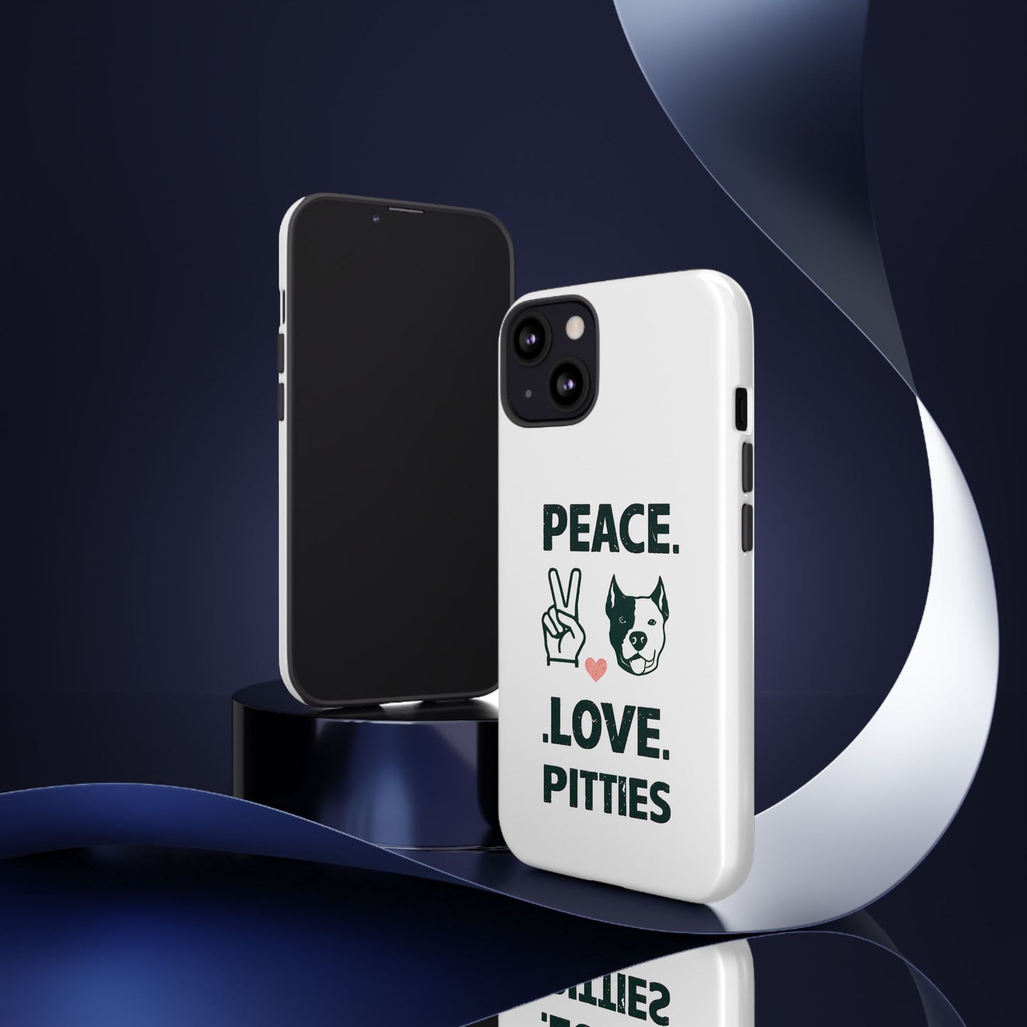 Cute Dog Cartoon Peace Love Pitties iPhone Tough Cases