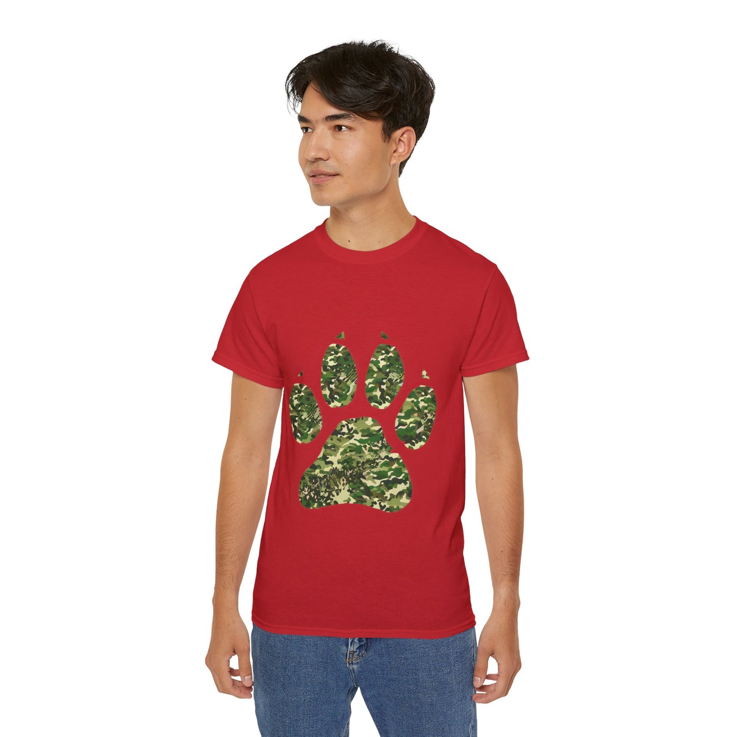 Cute Camouflage Paw Print Unisex Organic T-Shirt