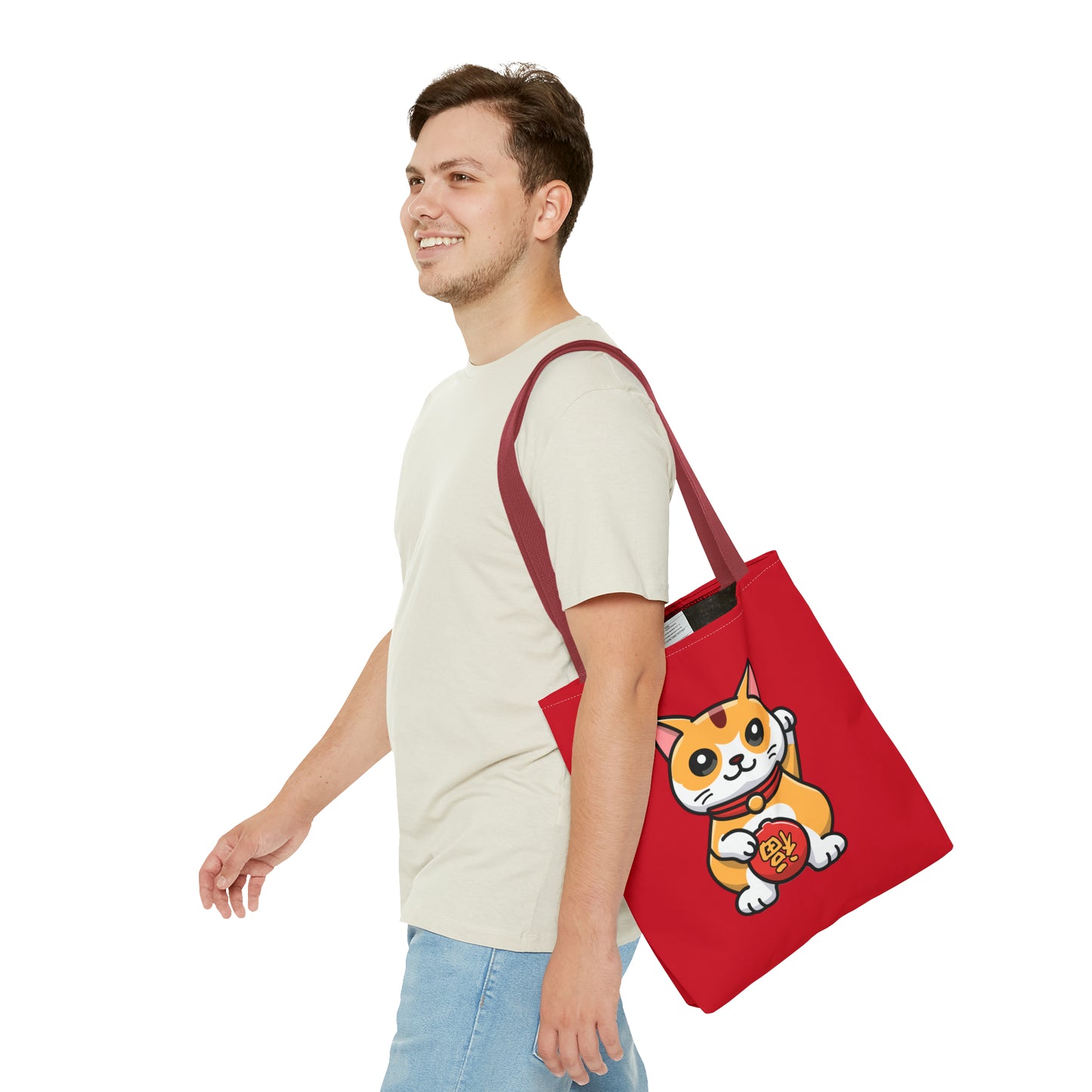 Cute Japanese Lucky Cat Cartoon Chinese New Year Tote Bag