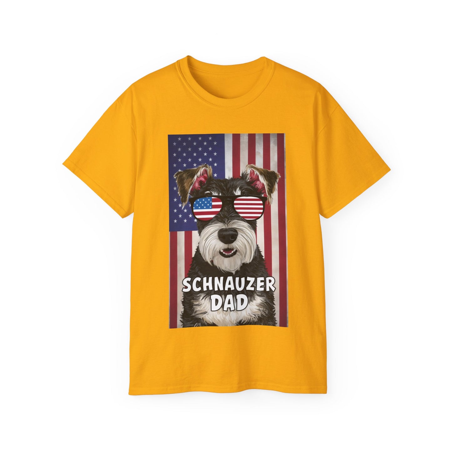 Cute Dog Cartoon Schnauzer Dad Organic T-Shirt