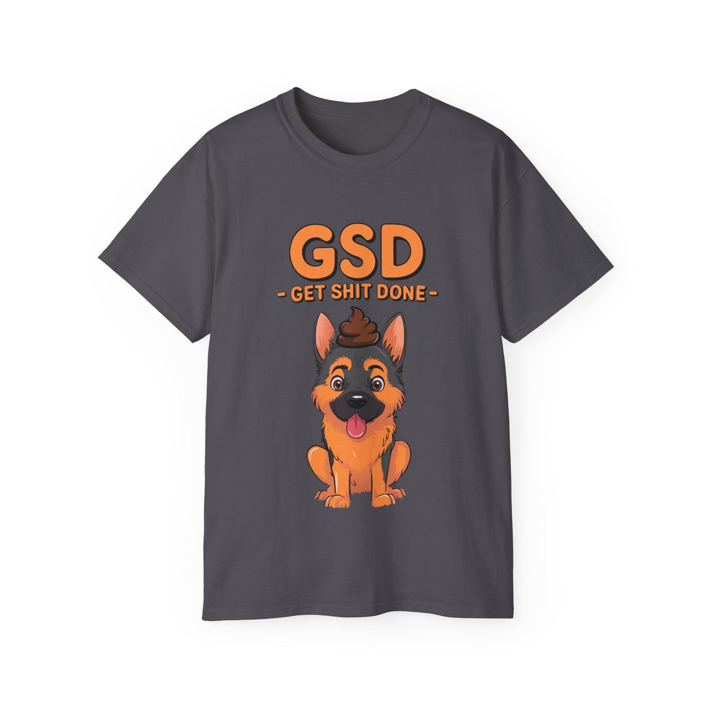 Organic T-Shirt - Cute German Shepherd Cartoon Get Shit Done New Year Motivation