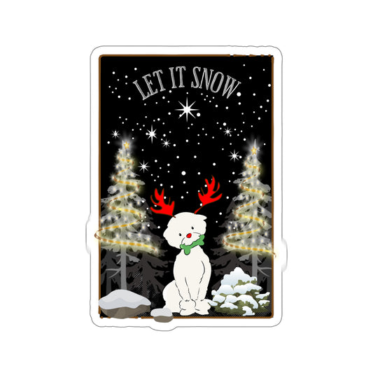 Cute Let It Snow Dog Christmas Kiss-cut Stickers