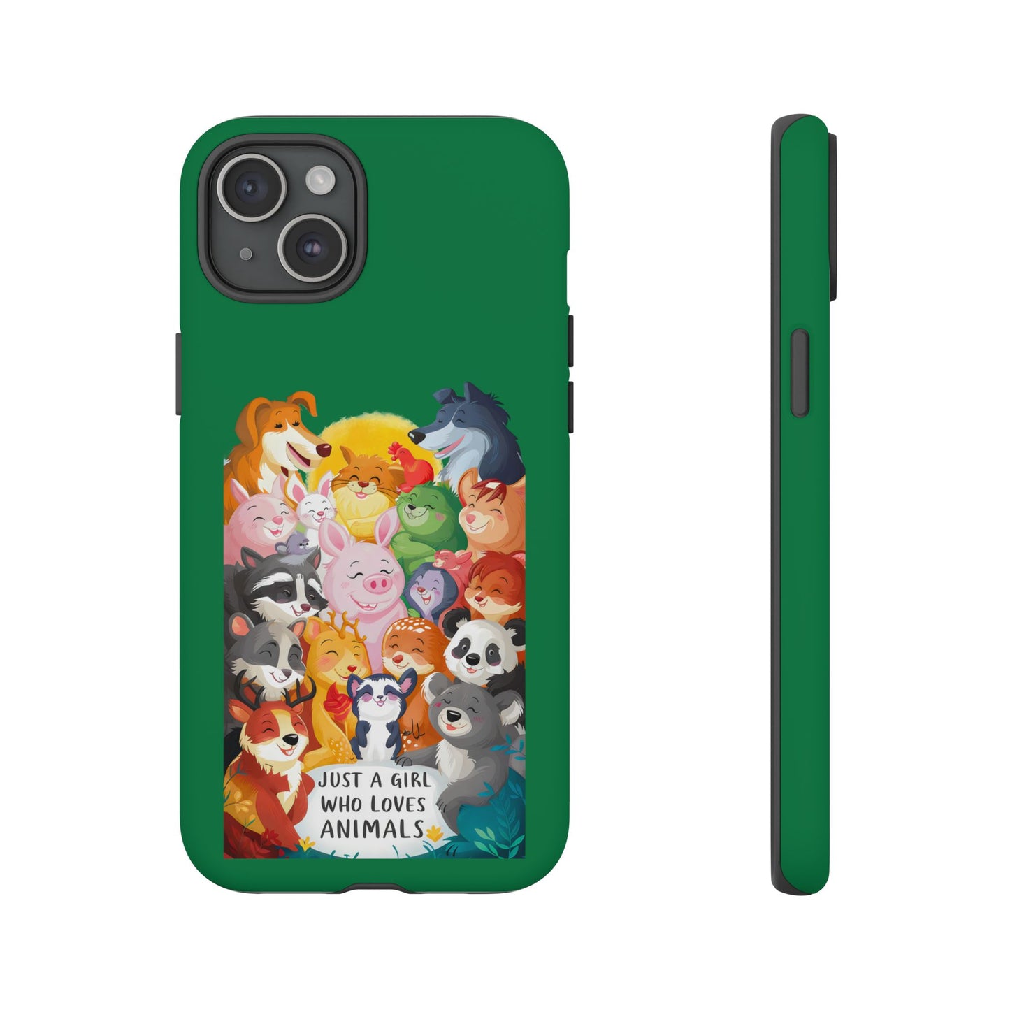 Cute Cartoon Just a Girl Who Loves Animals iPhone Tough Cases