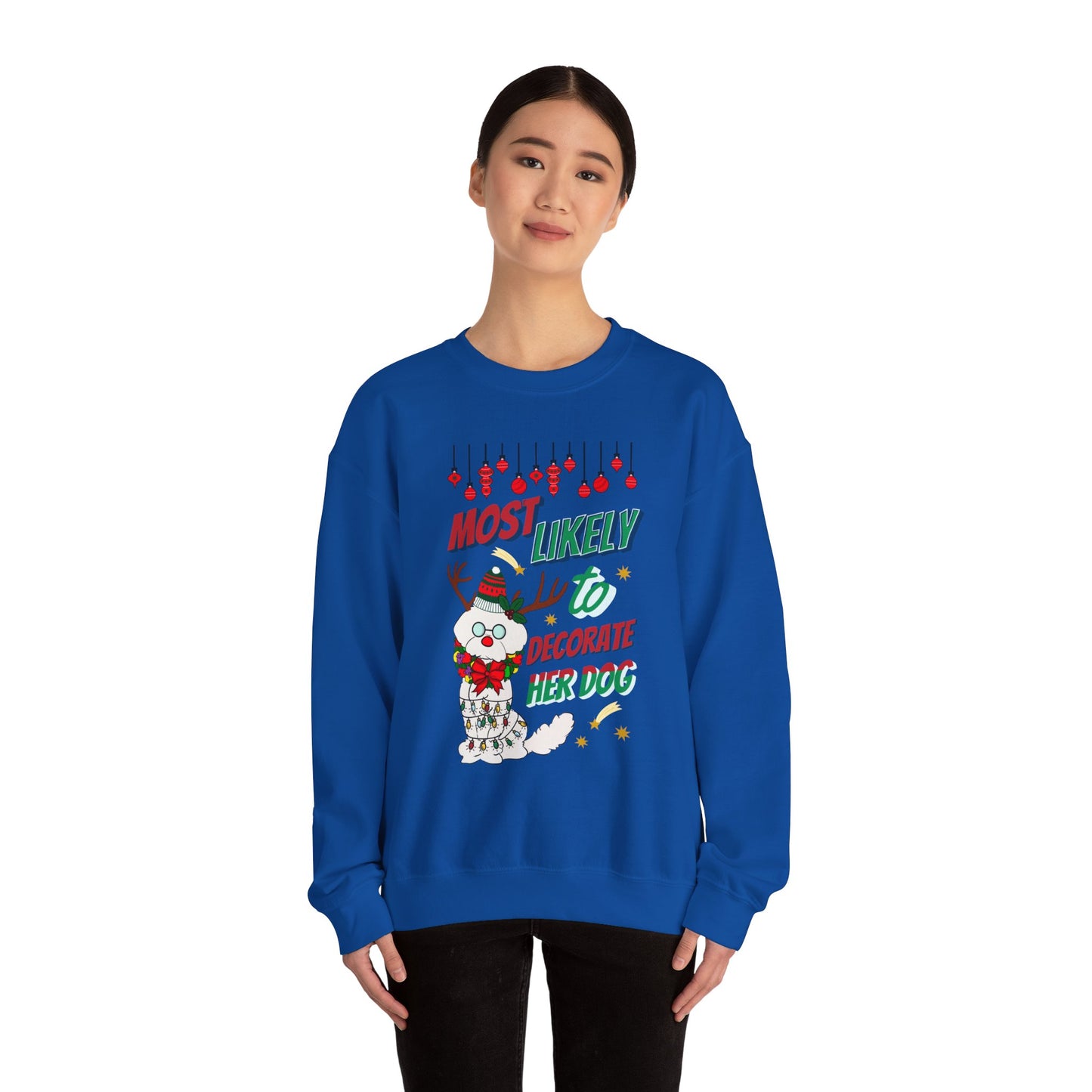 Cheeky Bichon Cute Funny Most Likely to Decorate Her Dog Unisex Crewneck Sweatshirt