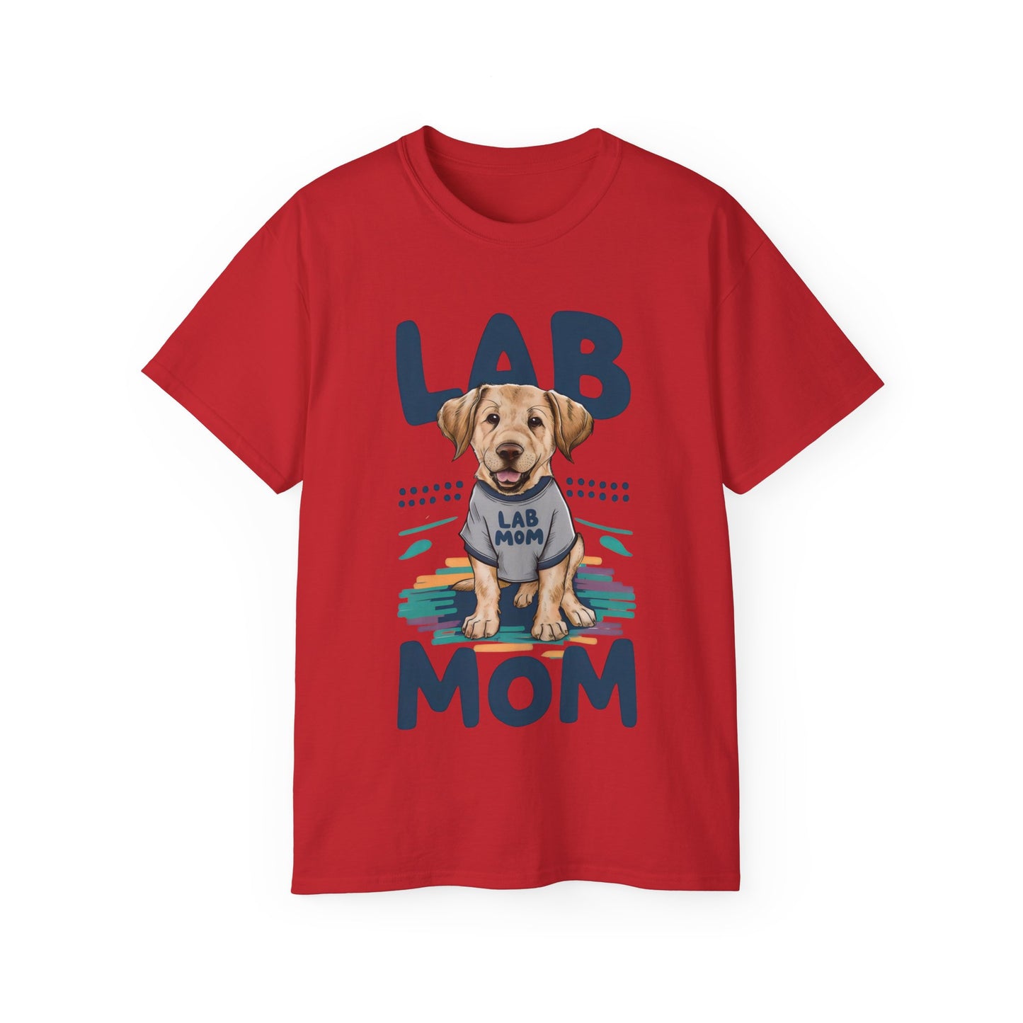 Cute Dog Cartoon Lab Mom Organic T-Shirt