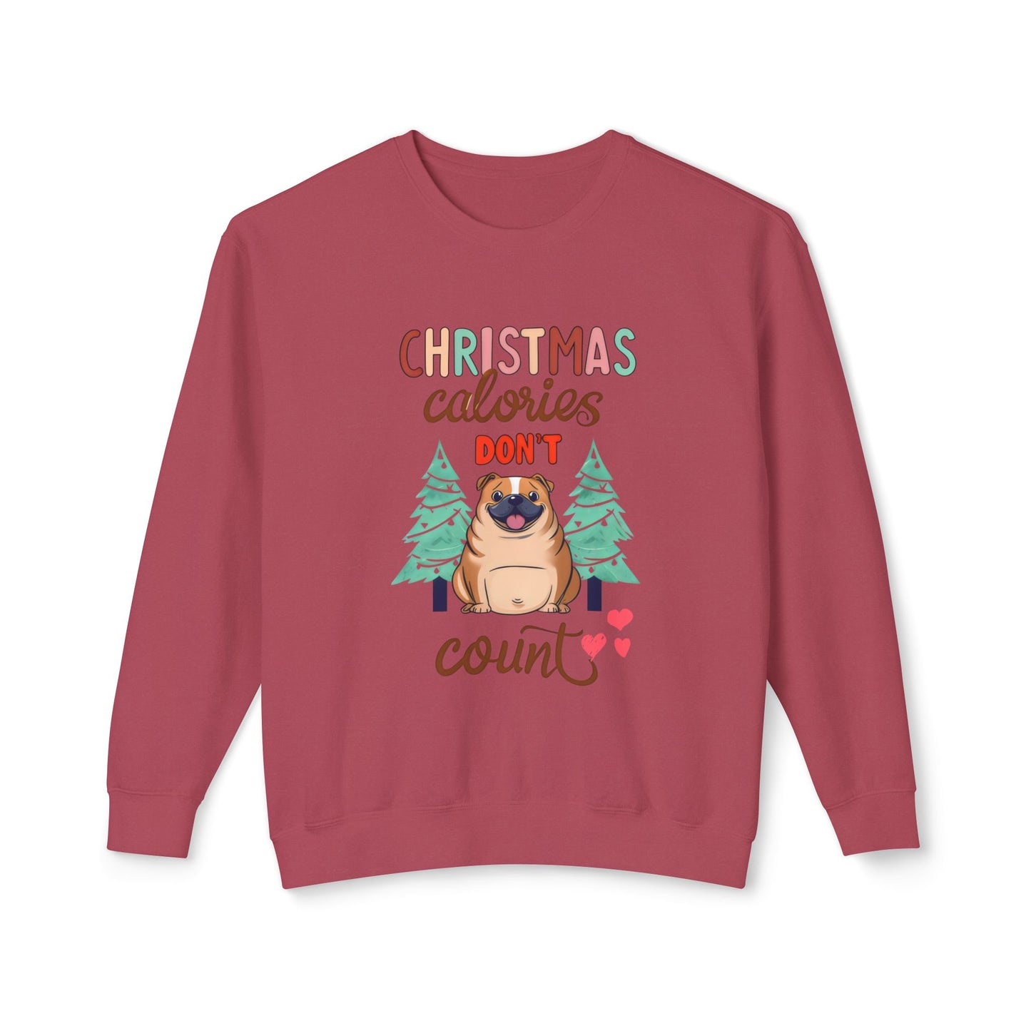 Cute Funny Meme Christmas Calories Don't Count Pug Lover Sweatshirt