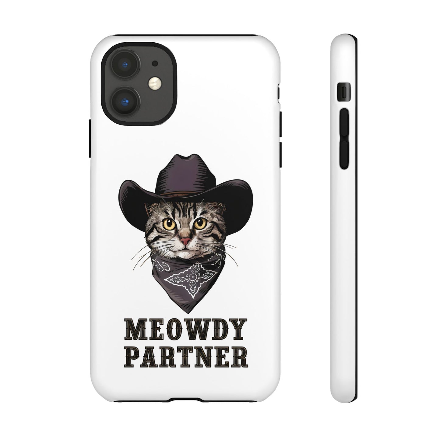 Cute Funny Cat Cartoon Meowdy Partner iPhone Tough Cases