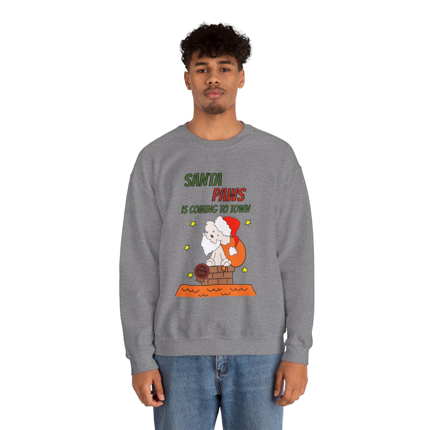 Santa Paws is Coming to Town Unisex Crewneck Sweatshirt