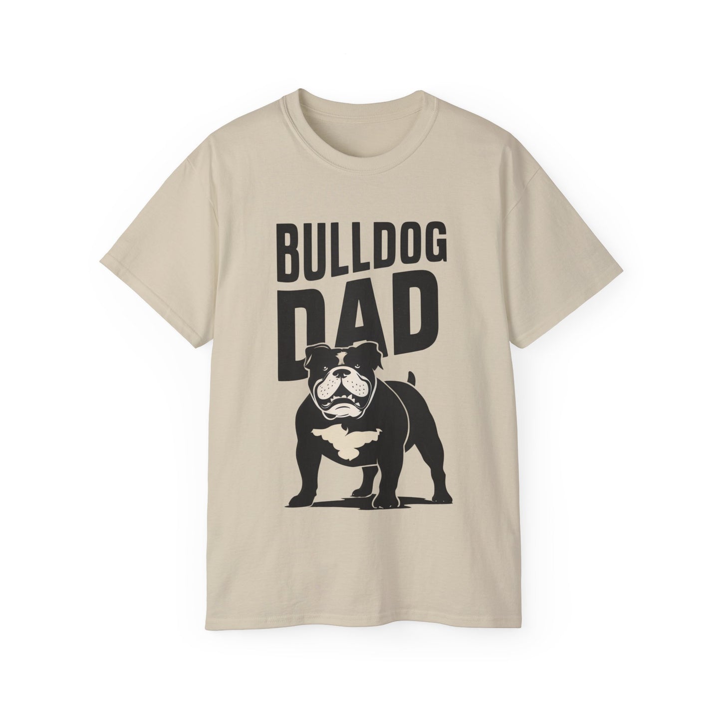 Cute Cartoon Bulldog Dad Organic T-Shirt