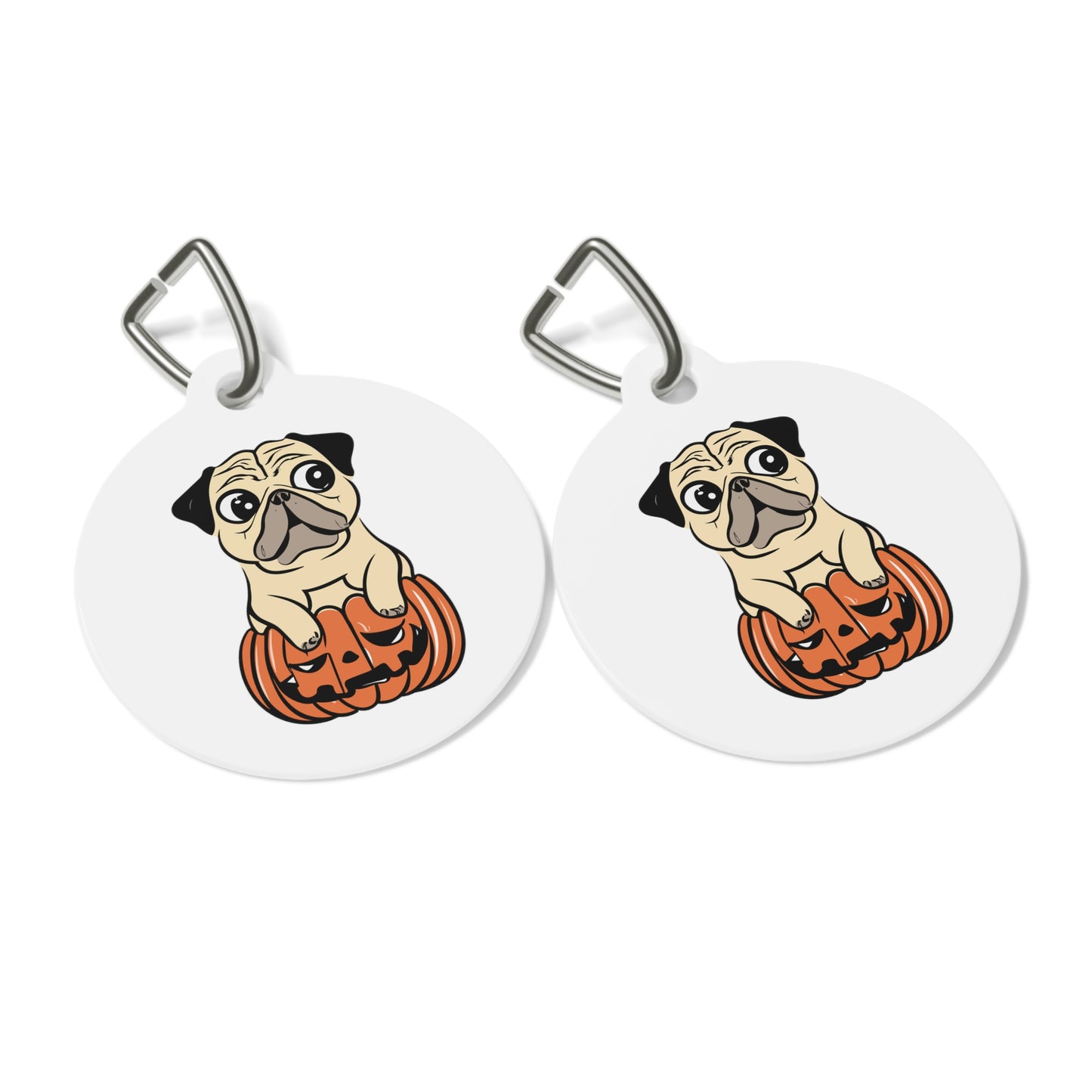 Pumpkin Pug Pet Tag