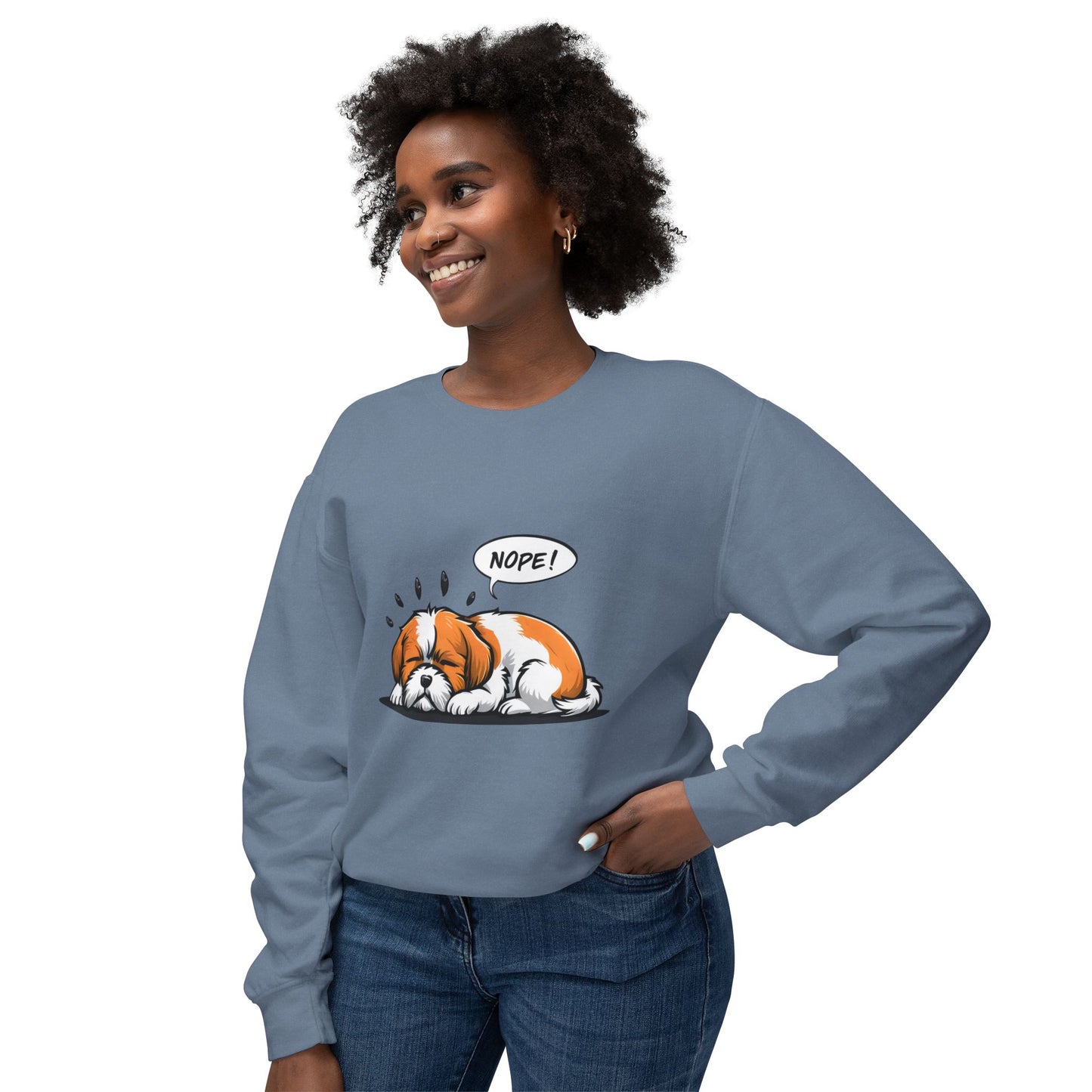 Cute Dog Cartoon Nope Meme Sweatshirt