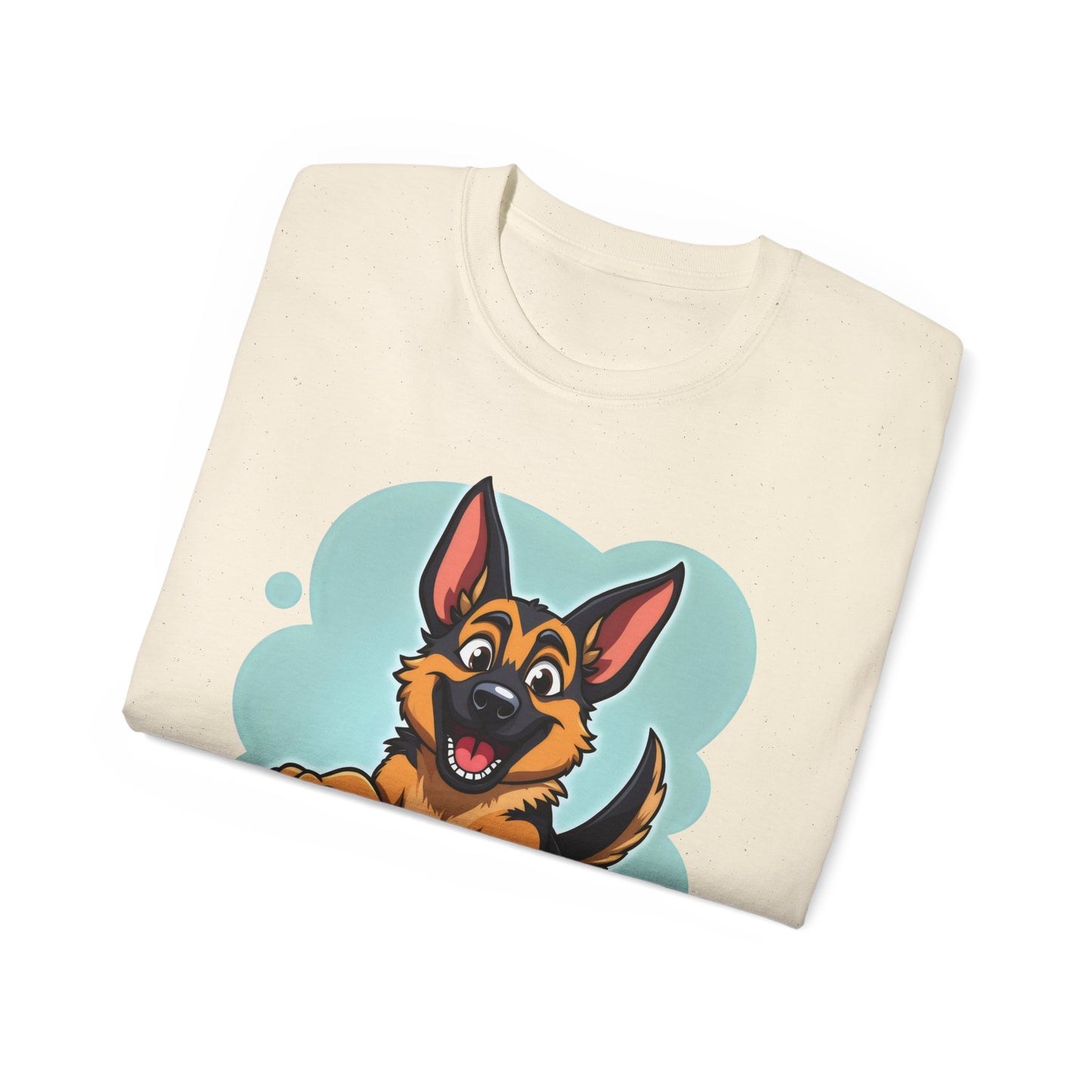 Cute Dog Cartoon German Shepherd Organic T-Shirt