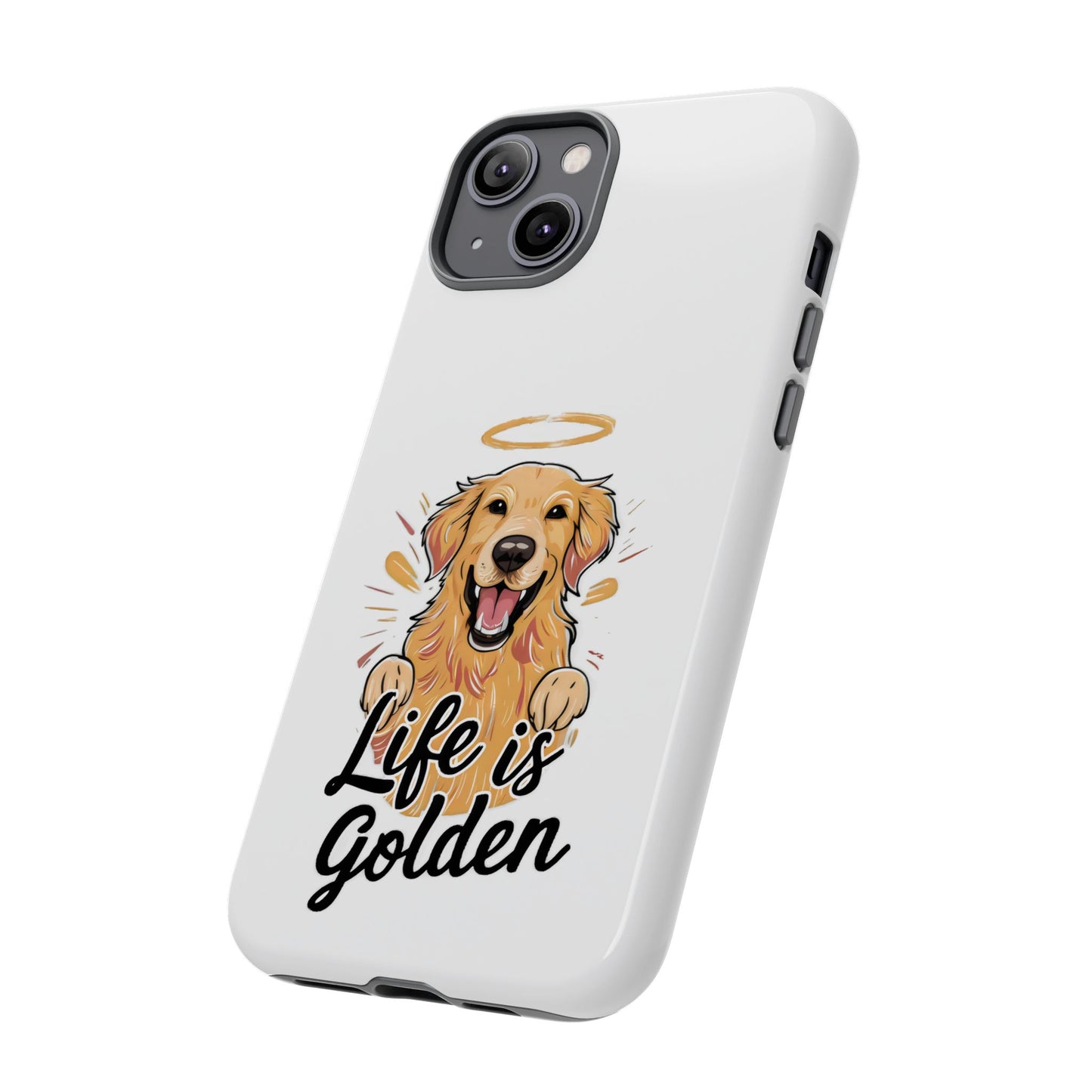 Cute Dog Cartoon Life is Golden iPhone Tough Cases