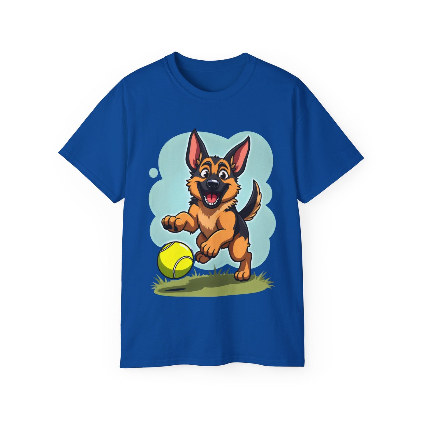 Cute Dog Cartoon German Shepherd Organic T-Shirt