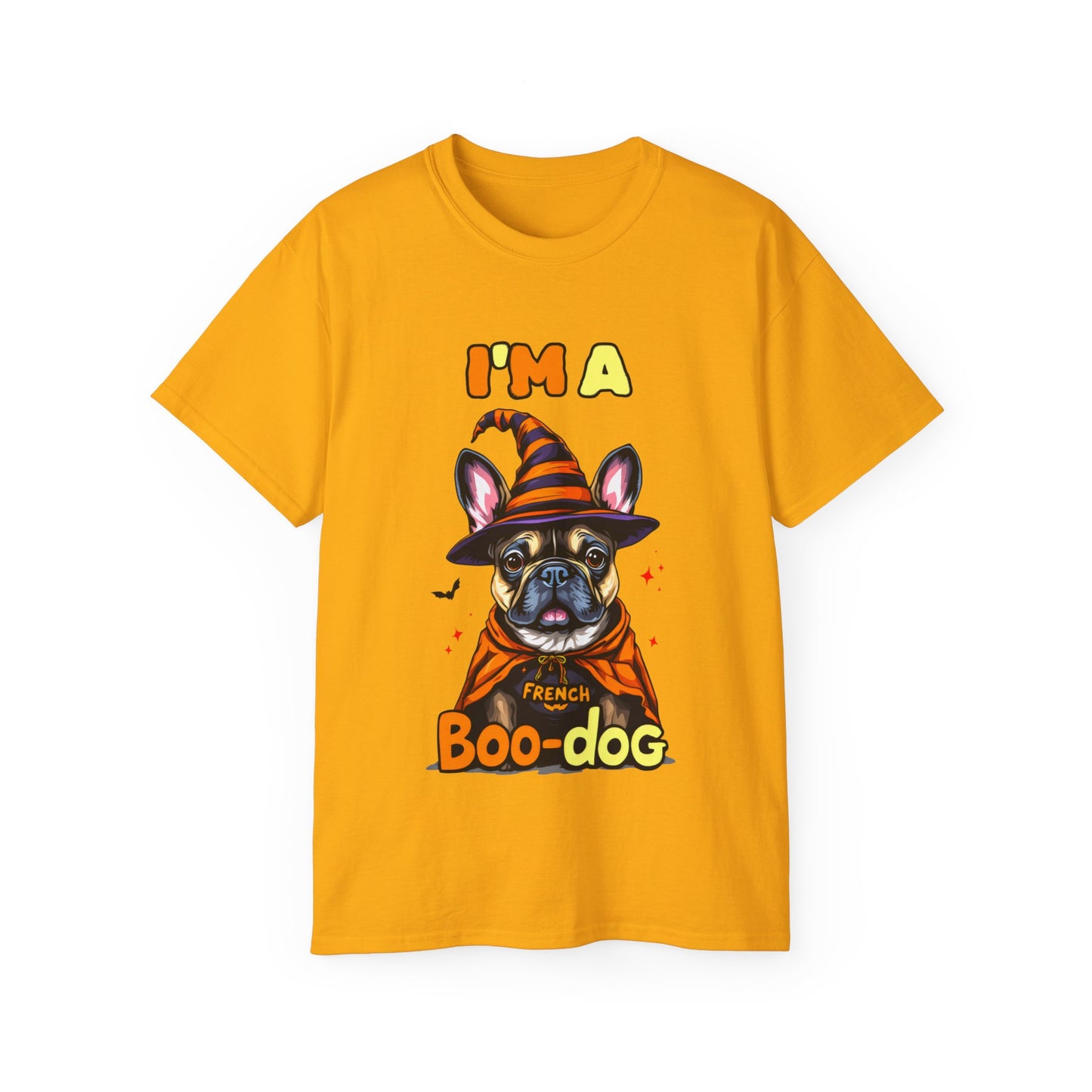 Cute Funny Dog Cartoon I'm a French Boo-dog Unisex Organic T-Shirt