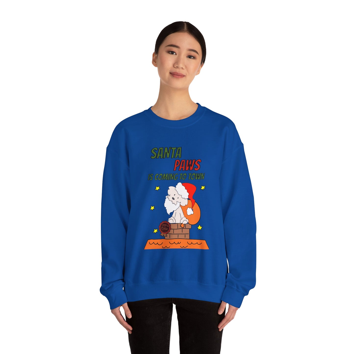 Santa Paws is Coming to Town Unisex Crewneck Sweatshirt