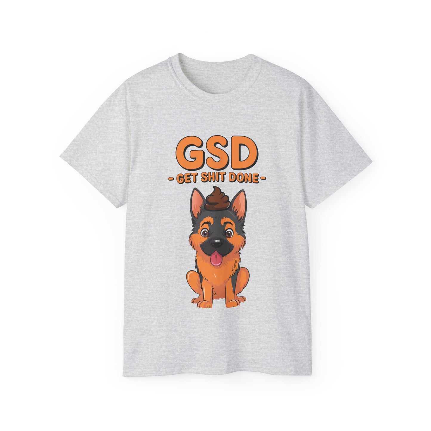 Organic T-Shirt - Cute German Shepherd Cartoon Get Shit Done New Year Motivation