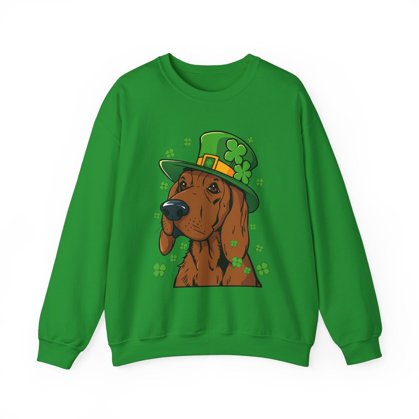 Cute Cartoon Shamrock Bloodhound St Patrick's Day Sweatshirt