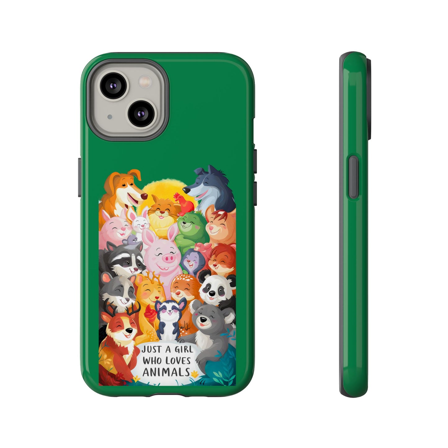 Cute Cartoon Just a Girl Who Loves Animals iPhone Tough Cases