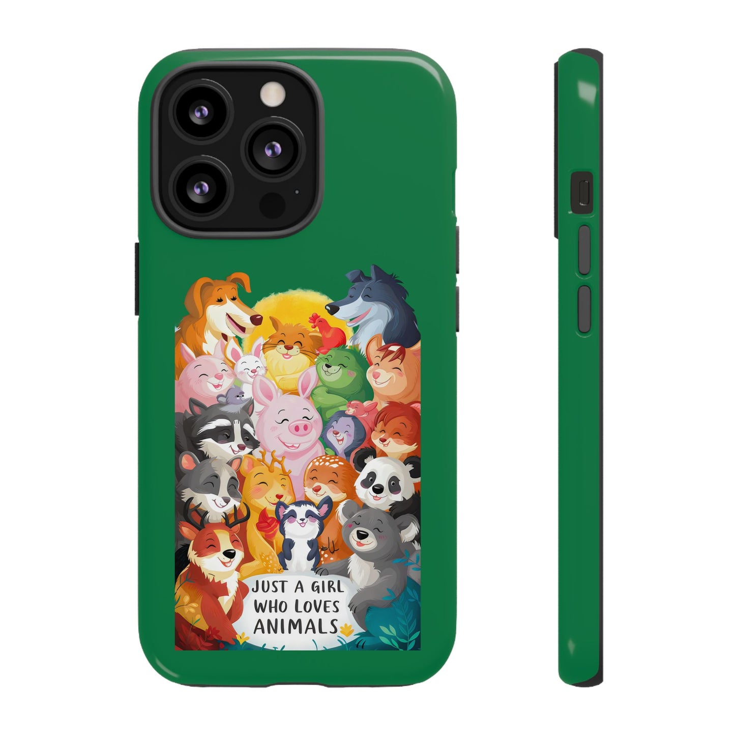 Cute Cartoon Just a Girl Who Loves Animals iPhone Tough Cases