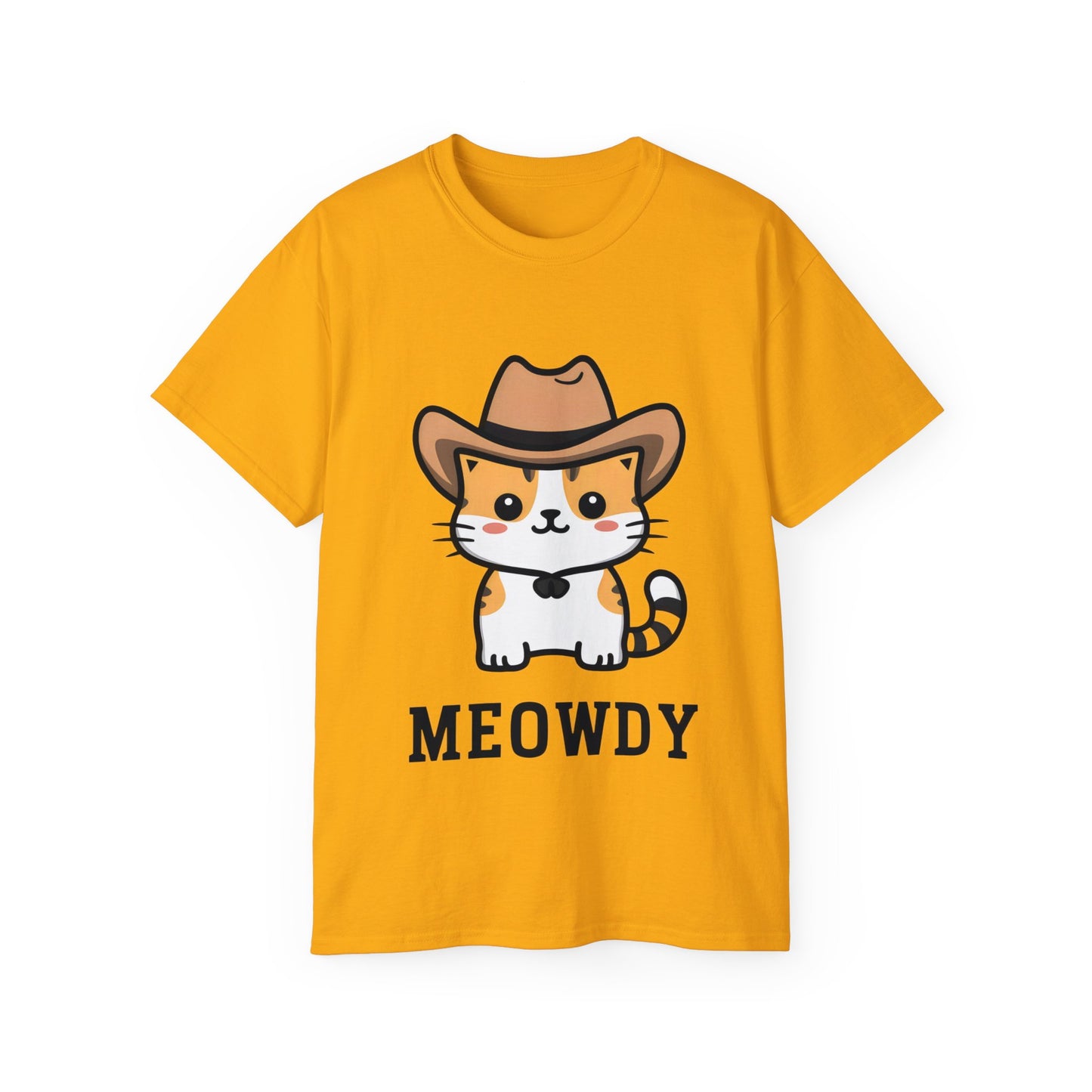 Cute Cat Cartoon Meowdy Unisex Organic T-Shirt