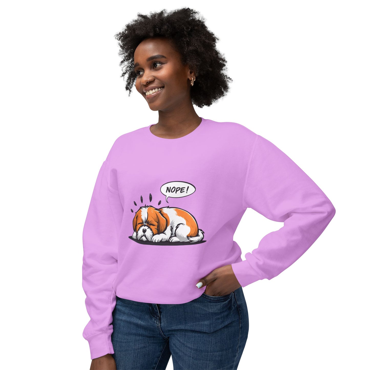 Cute Dog Cartoon Nope Meme Sweatshirt