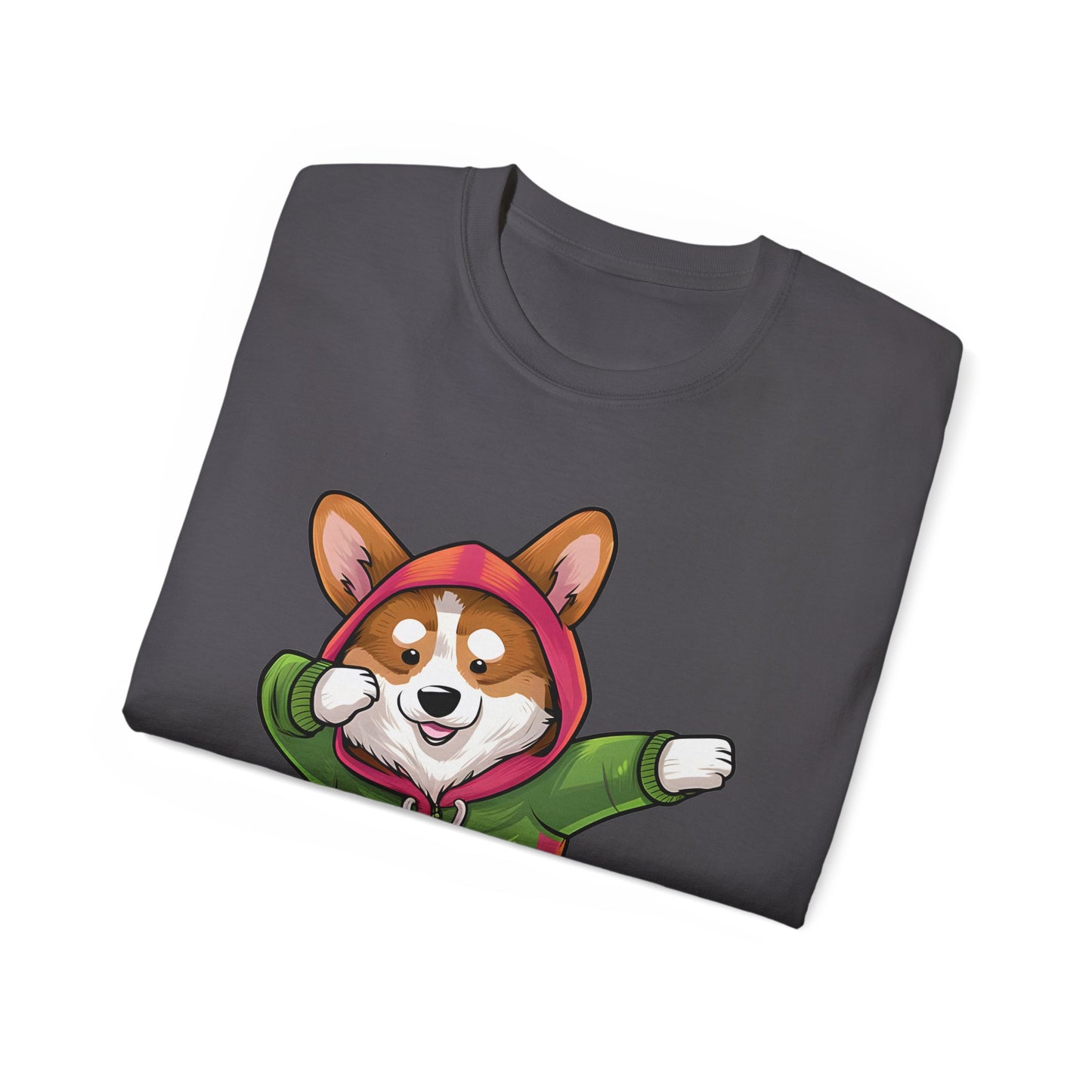 Cute Dog Cartoon Corgi Dabbing Meme Unisex Organic T-Shirt