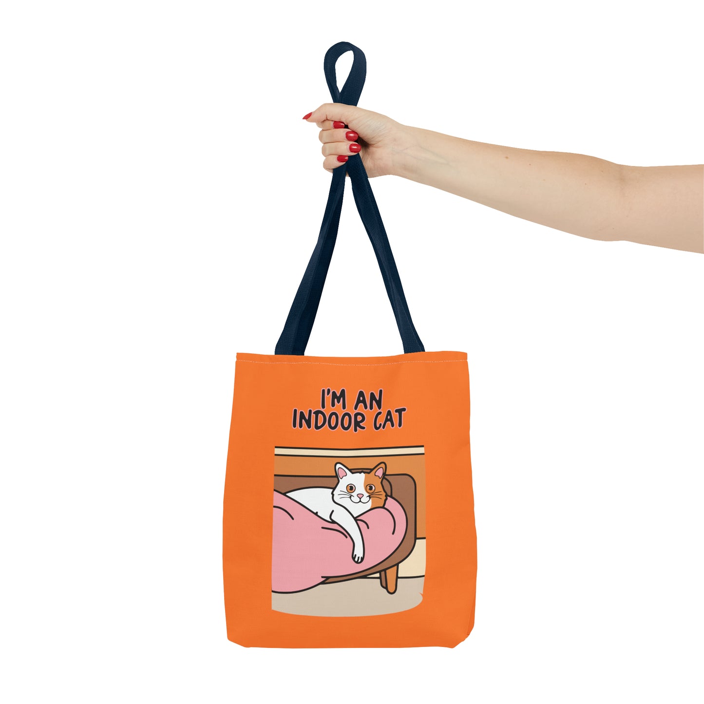 Cute Funny I'm an Indoor Cat Cartoon Meme Tote Bag