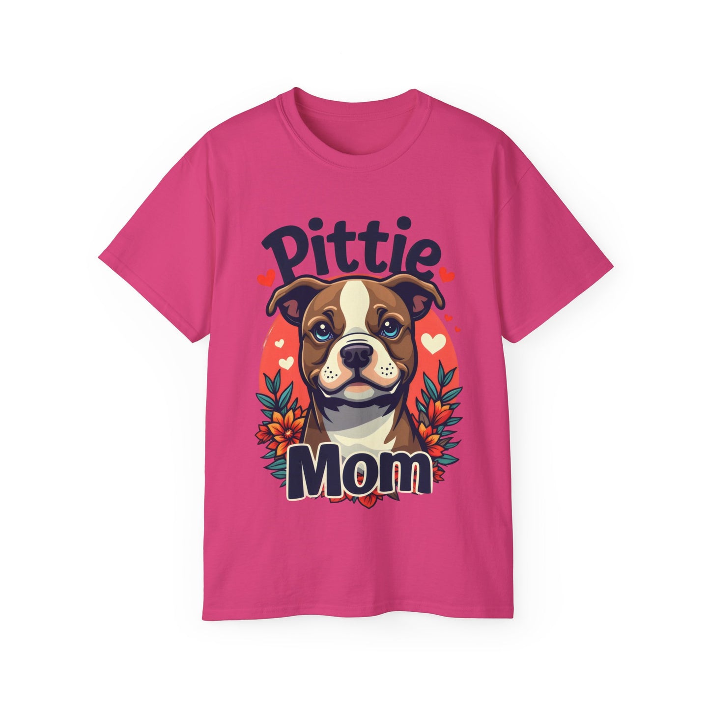 Cute Dog Cartoon Pittie Mom Organic T-Shirt