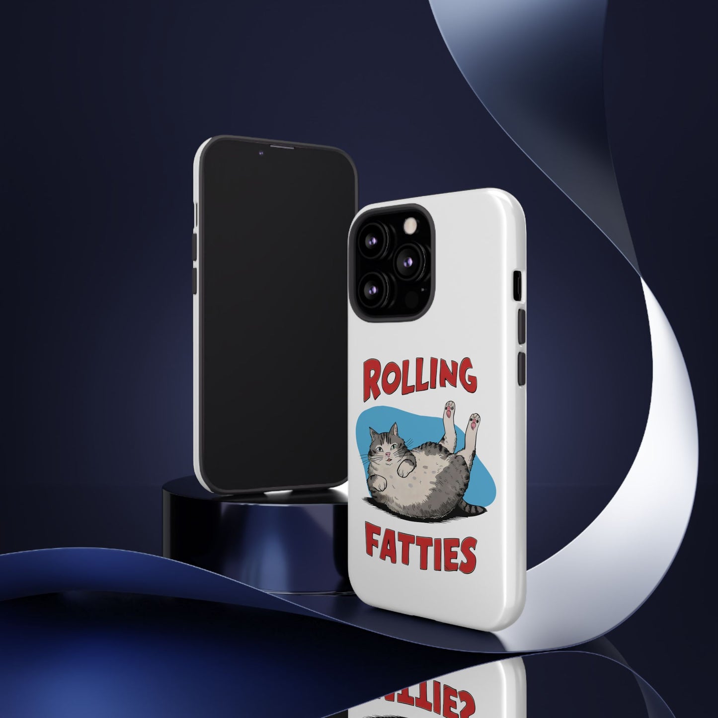 Cute Funny Cat Cartoon Rolling Fatties Meme iPhone Tough Cases