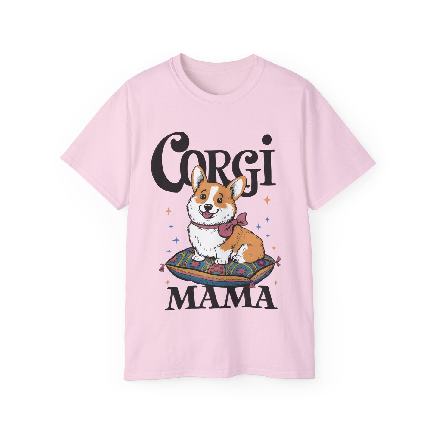 Cute Dog Cartoon Corgi Mama Organic T-Shirt