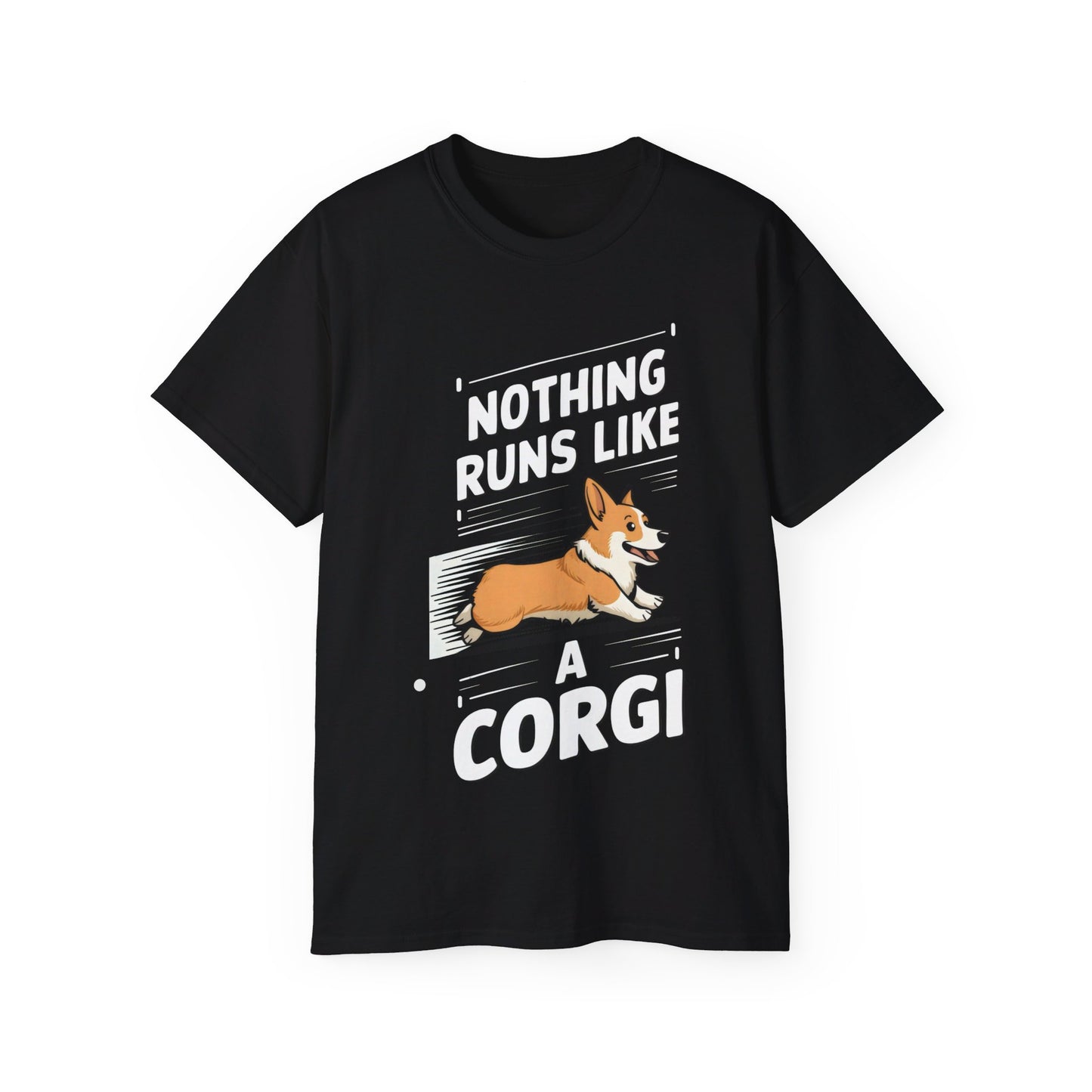 Cute Dog Cartoon Nothing Runs Like a Corgi Unisex Organic T-Shirt