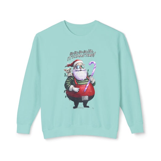 Cute Cartoon Santa and Dog Christmas Crewneck Sweatshirt