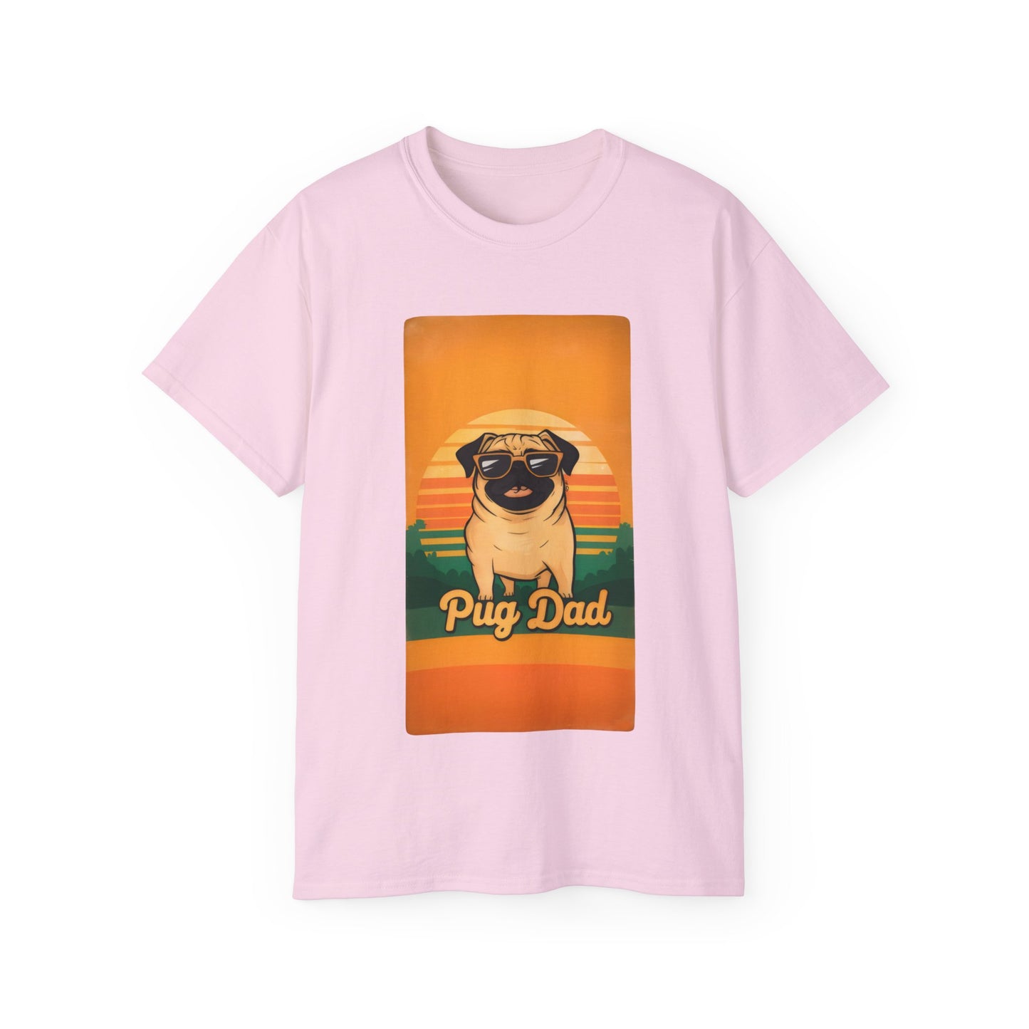 Cute Funny Pug Dad Unisex Organic T-Shirt