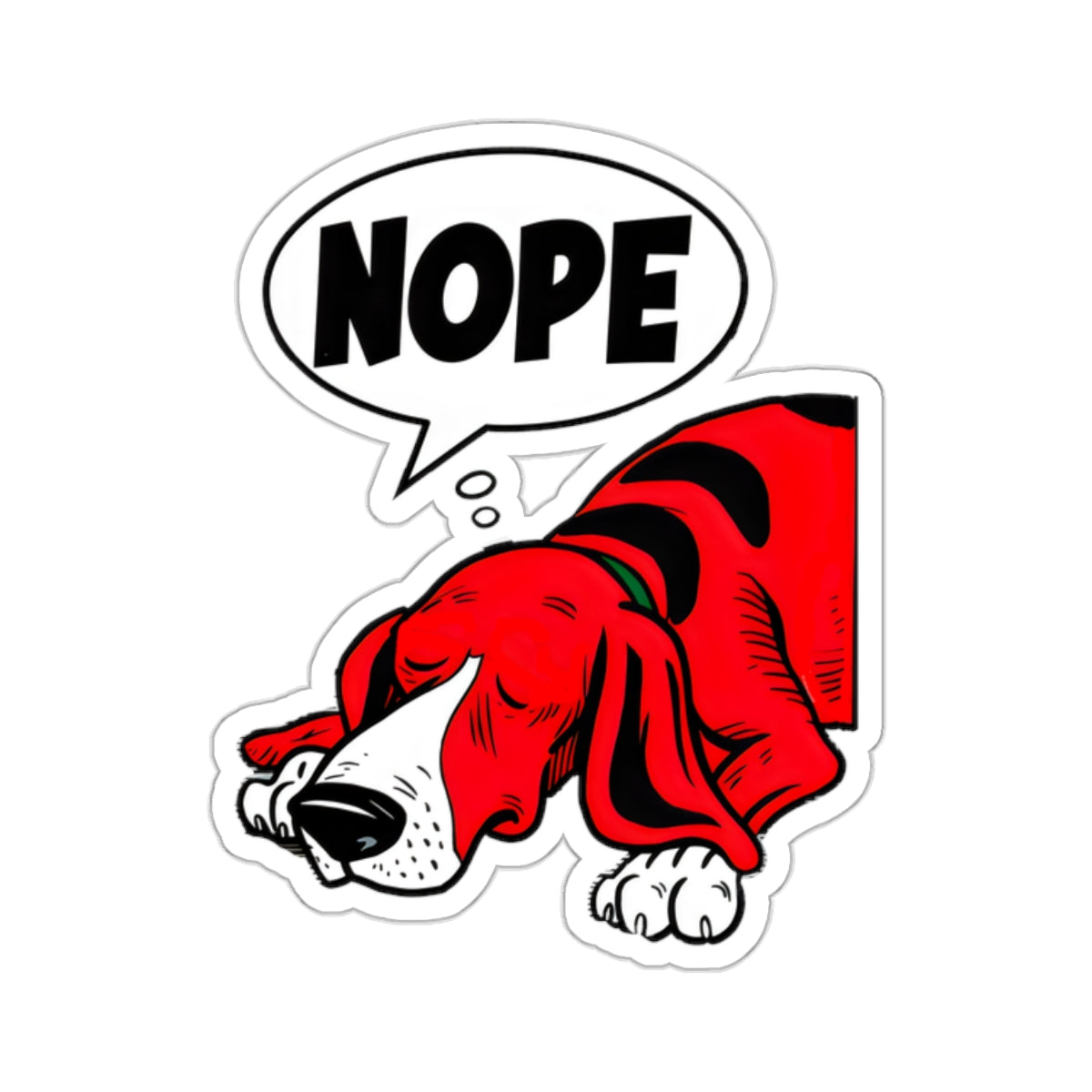 Cute Dog Cartoon Nope Meme Kiss-cut Stickers