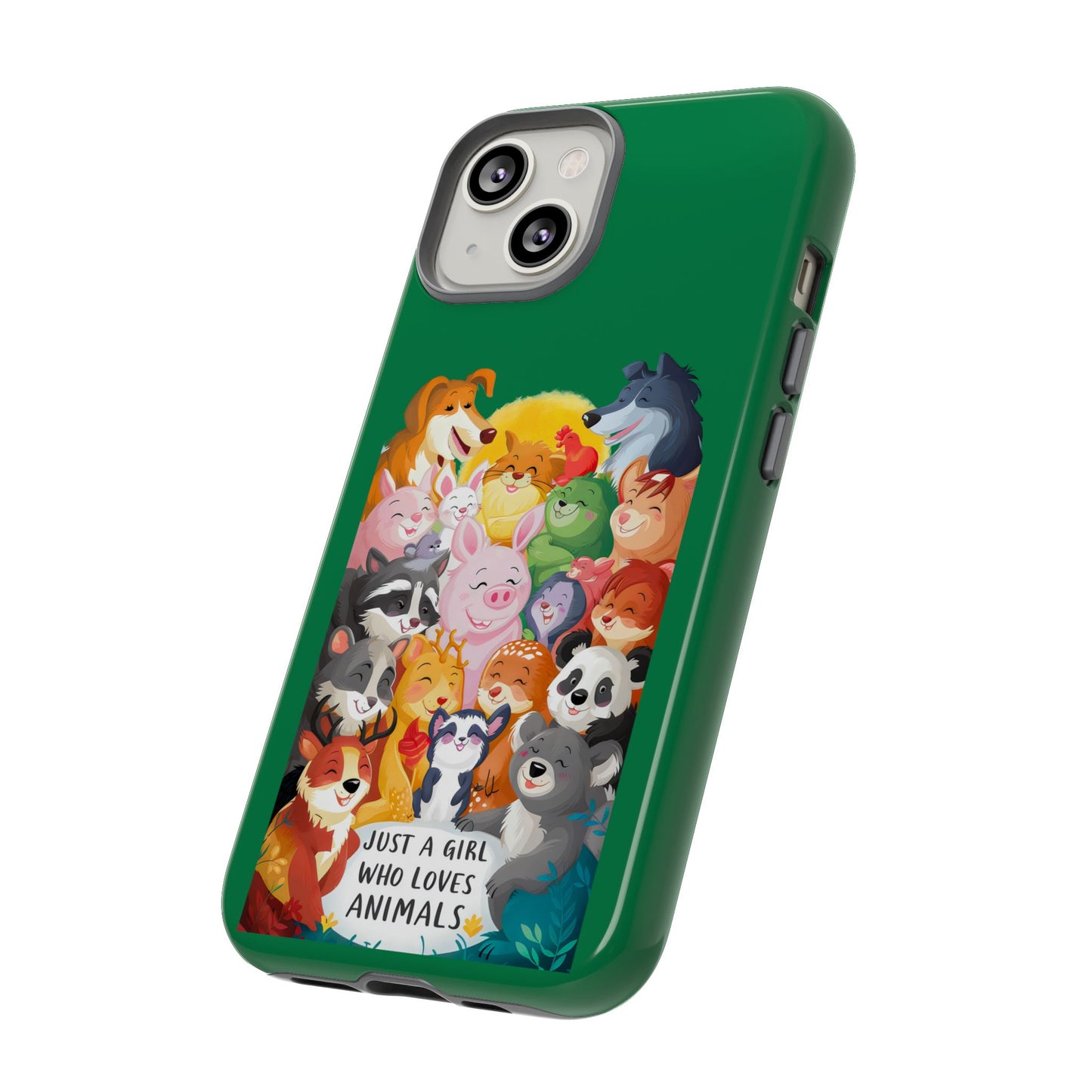 Cute Cartoon Just a Girl Who Loves Animals iPhone Tough Cases