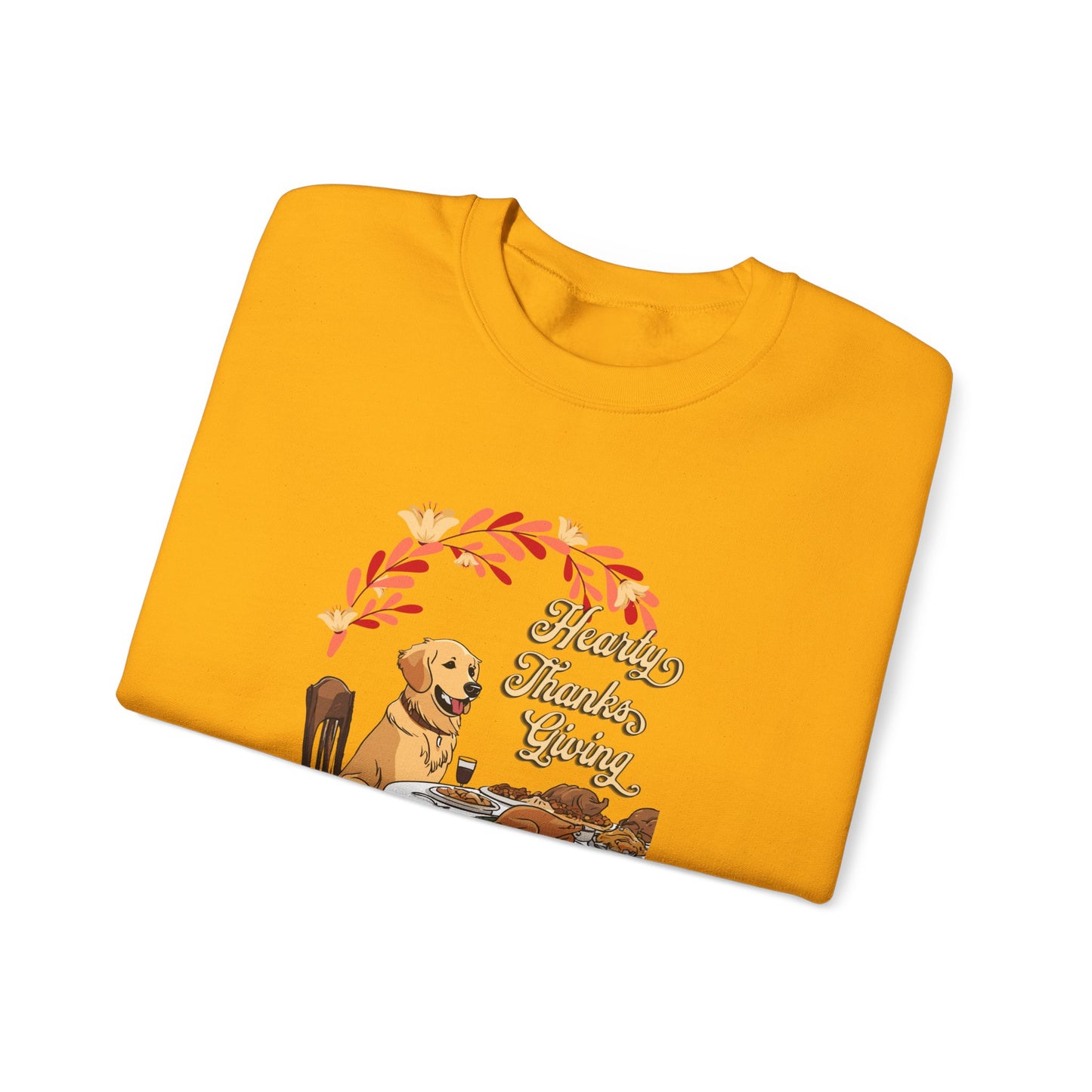 Golden Retriever Hearty Thanksgiving Unisex Crewneck Sweatshirt